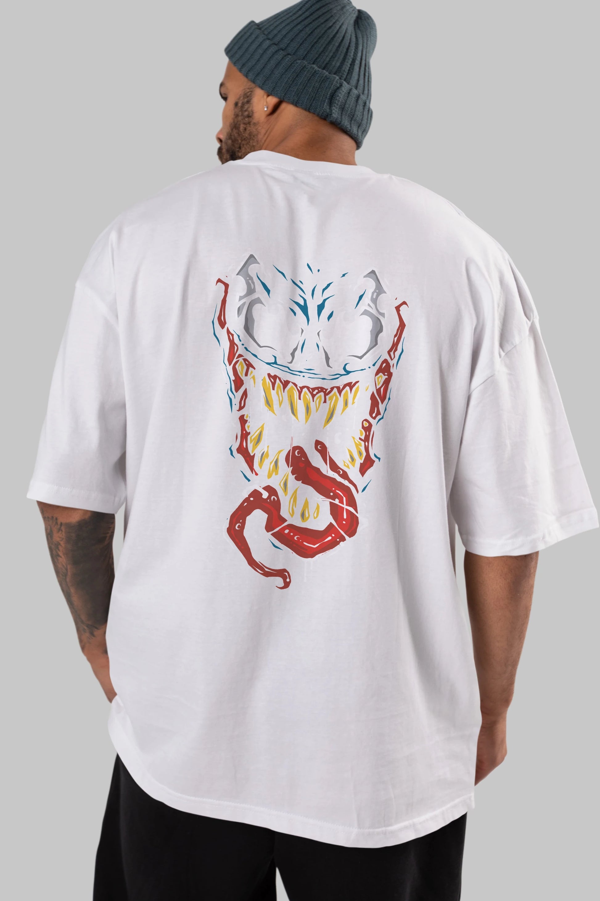 Venom (15) Arka Baskılı Oversize t-shirt Erkek Kadın Unisex %100 Pamuk Bisiklet Yaka tişort
