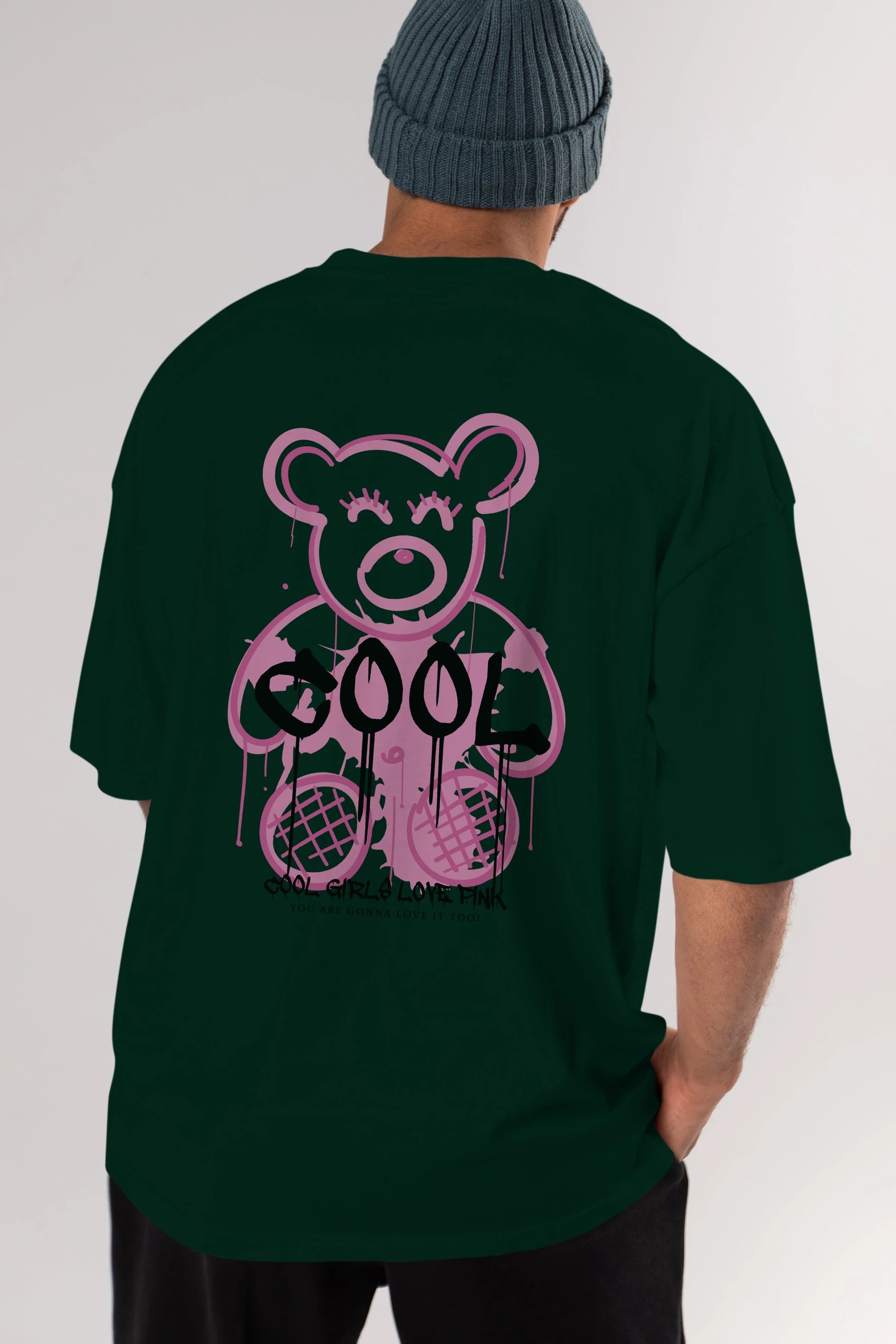 Cool Bear Arka Baskılı Oversize t-shirt Erkek Kadın Unisex