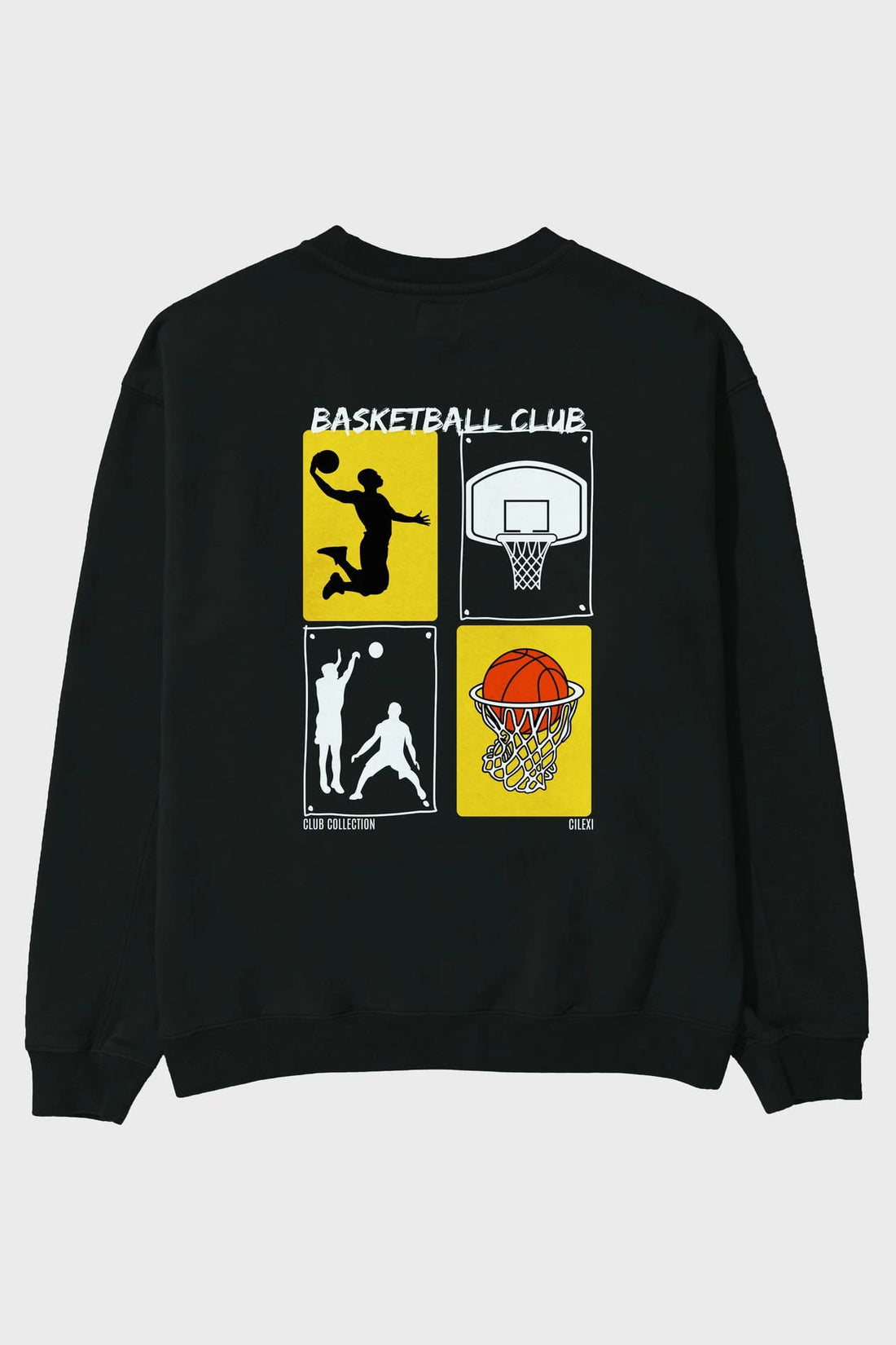 Basketball Club Arka Baskılı Oversize Sweatshirt Erkek Kadın Unisex