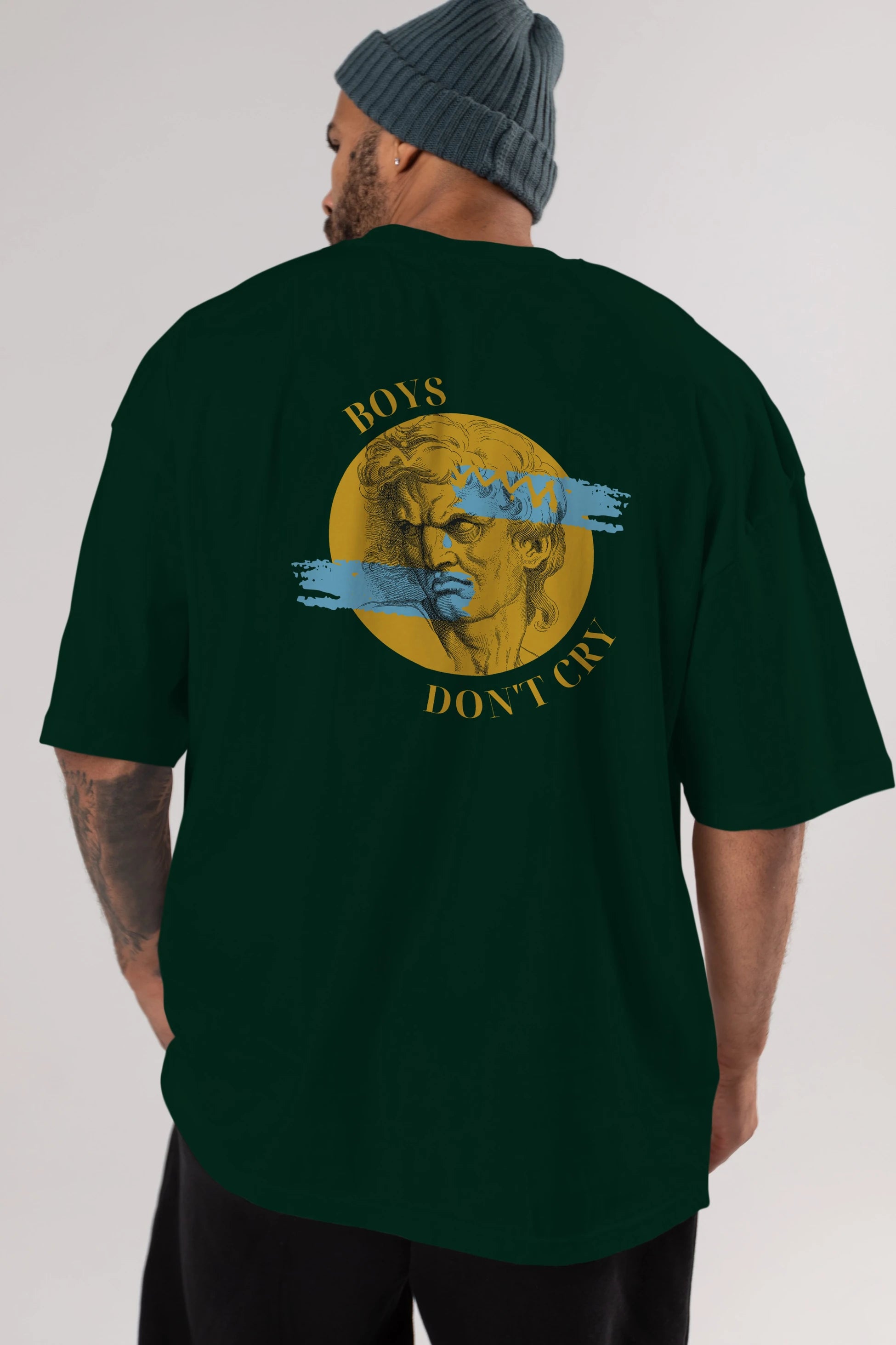 Boys Don't Cry Yazılı Arka Baskılı Oversize t-shirt Erkek Kadın Unisex