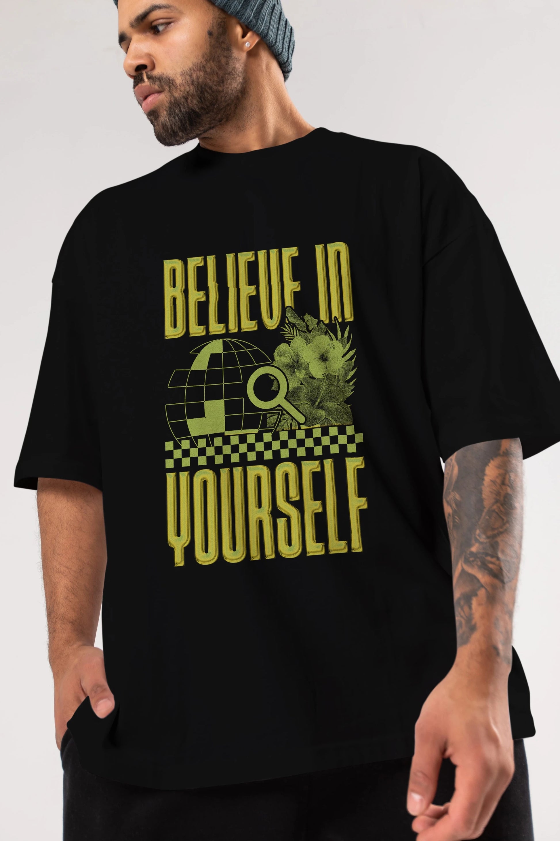 Believe in yourself Ön Baskılı Oversize t-shirt Erkek Kadın Unisex