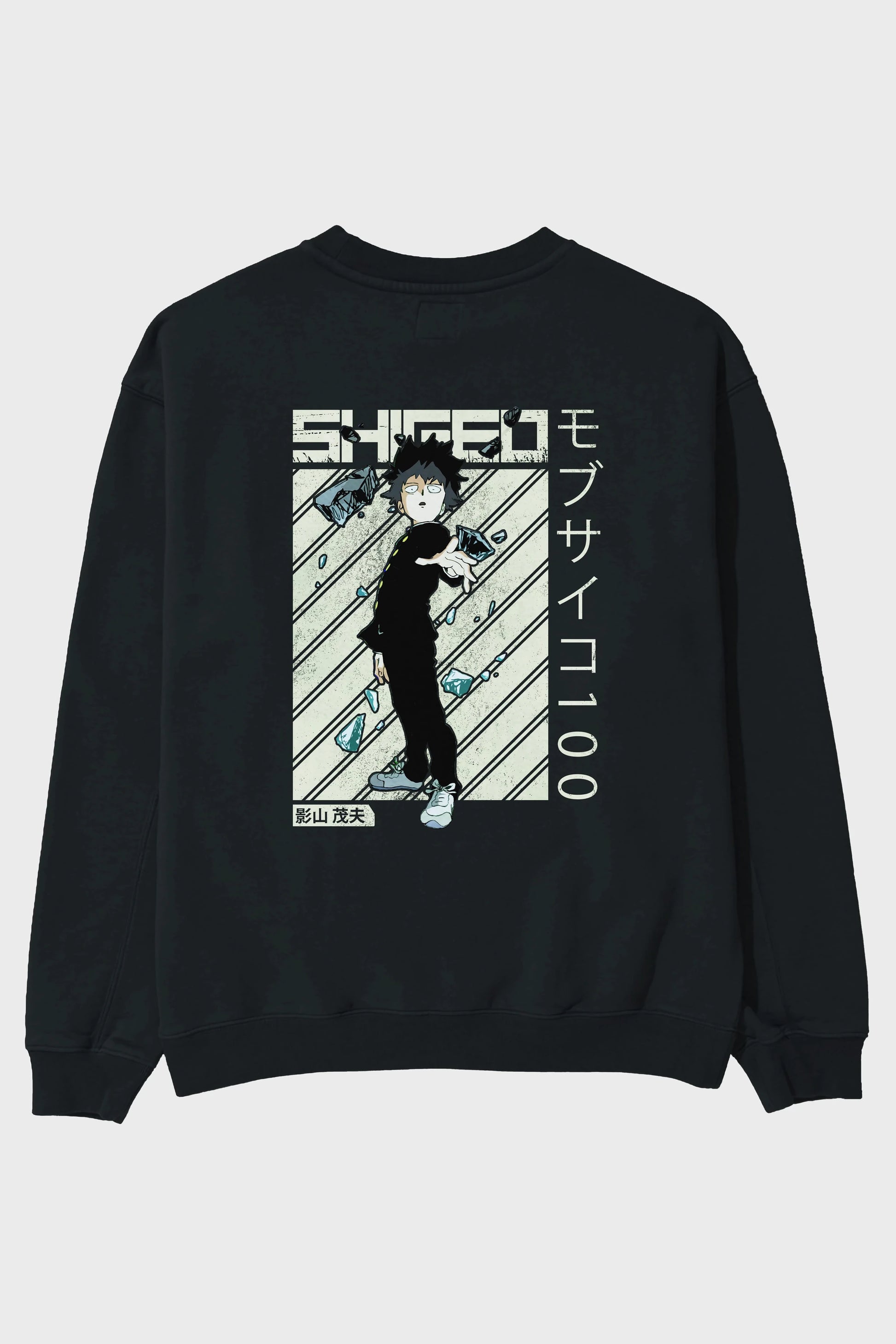 Shigeo Kageyama 3 Anime Arka Baskılı Oversize Sweatshirt Erkek Kadın Unisex
