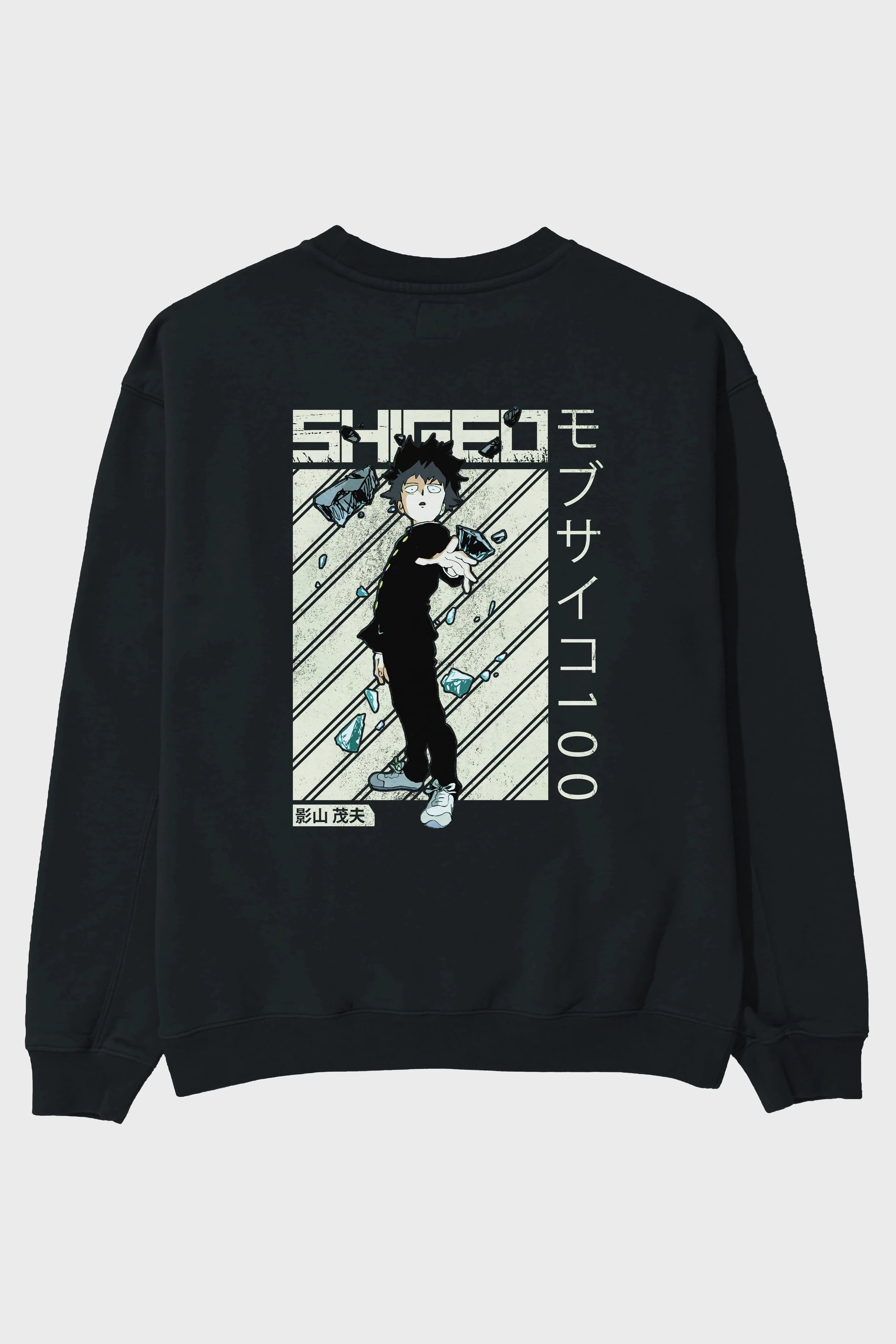 Shigeo Kageyama 3 Anime Arka Baskılı Oversize Sweatshirt Erkek Kadın Unisex