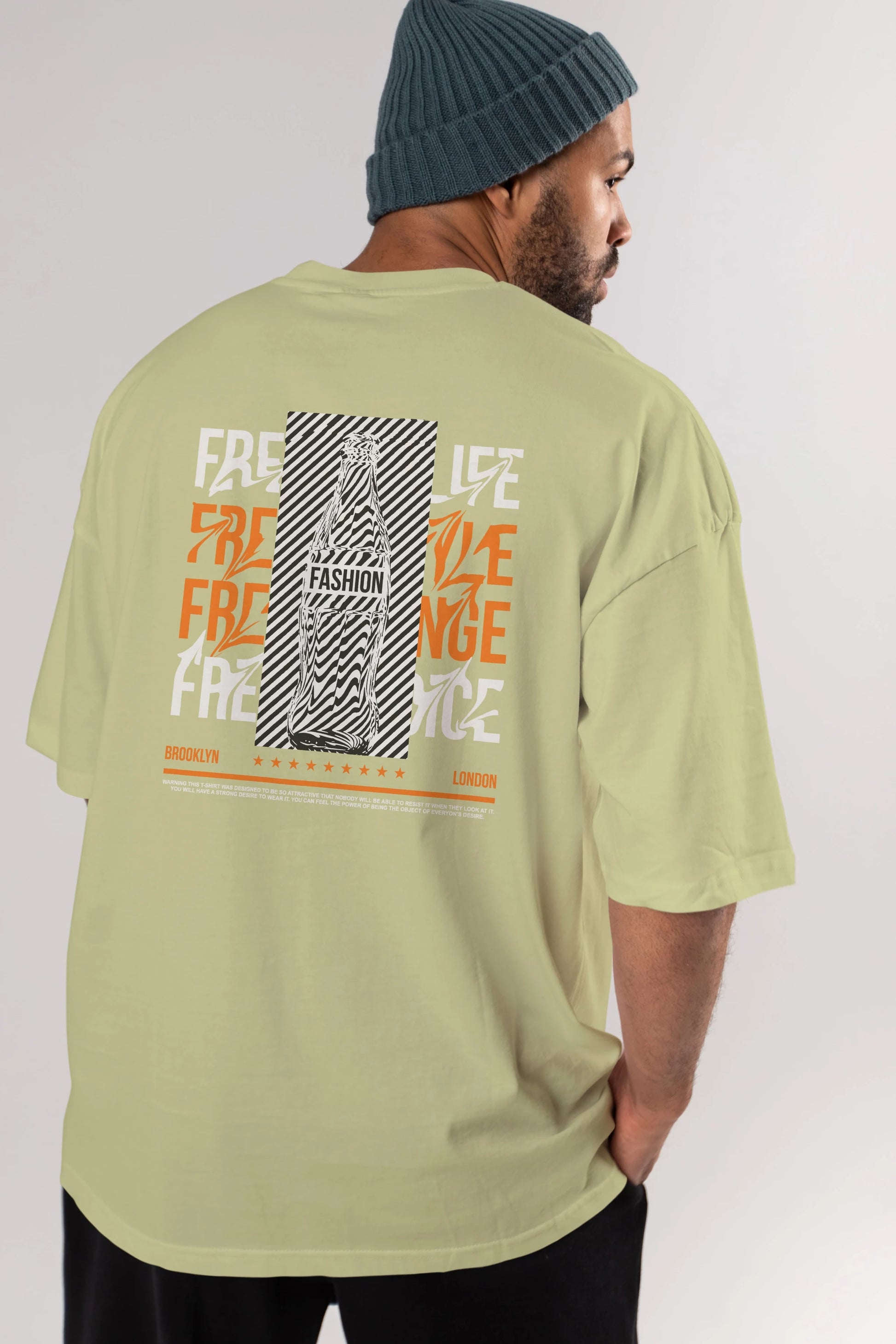 Freedom Life Arka Baskılı Oversize t-shirt Erkek Kadın Unisex
