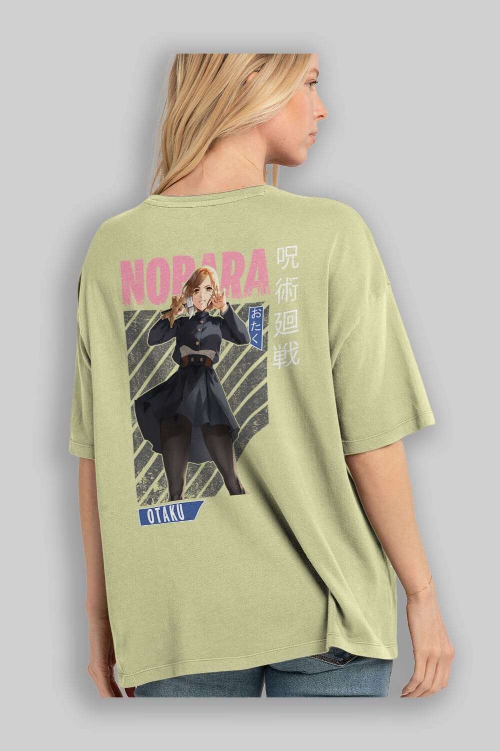 Nobara Kugisaki 4 Anime Arka Baskılı Oversize t-shirt Erkek Kadın Unisex