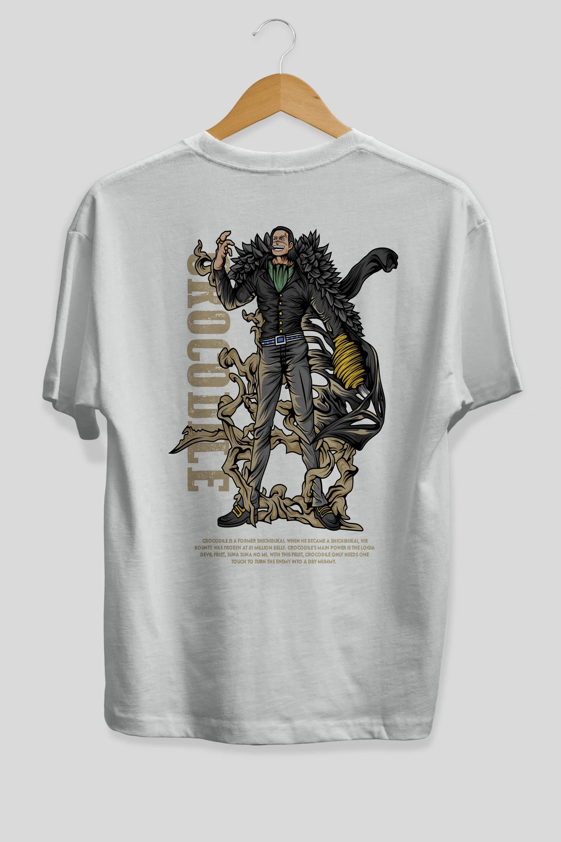 Crocodile Anime Arka Baskılı Oversize t-shirt Erkek Kadın Unisex