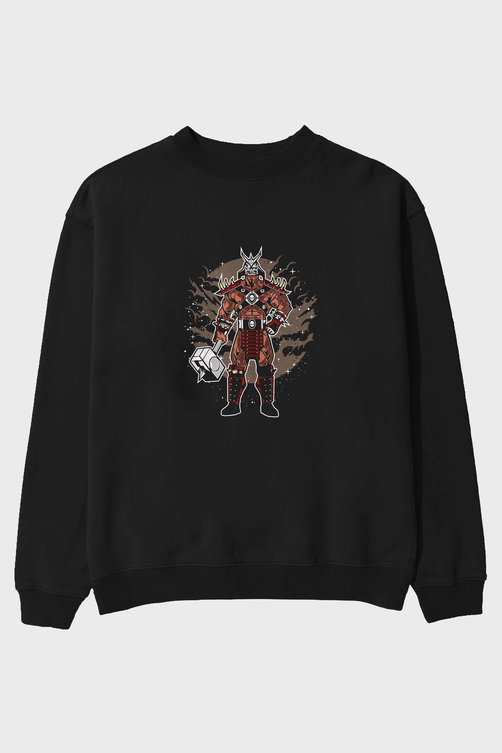 SHOU KHAN Ön Baskılı Oversize Sweatshirt Erkek Kadın Unisex