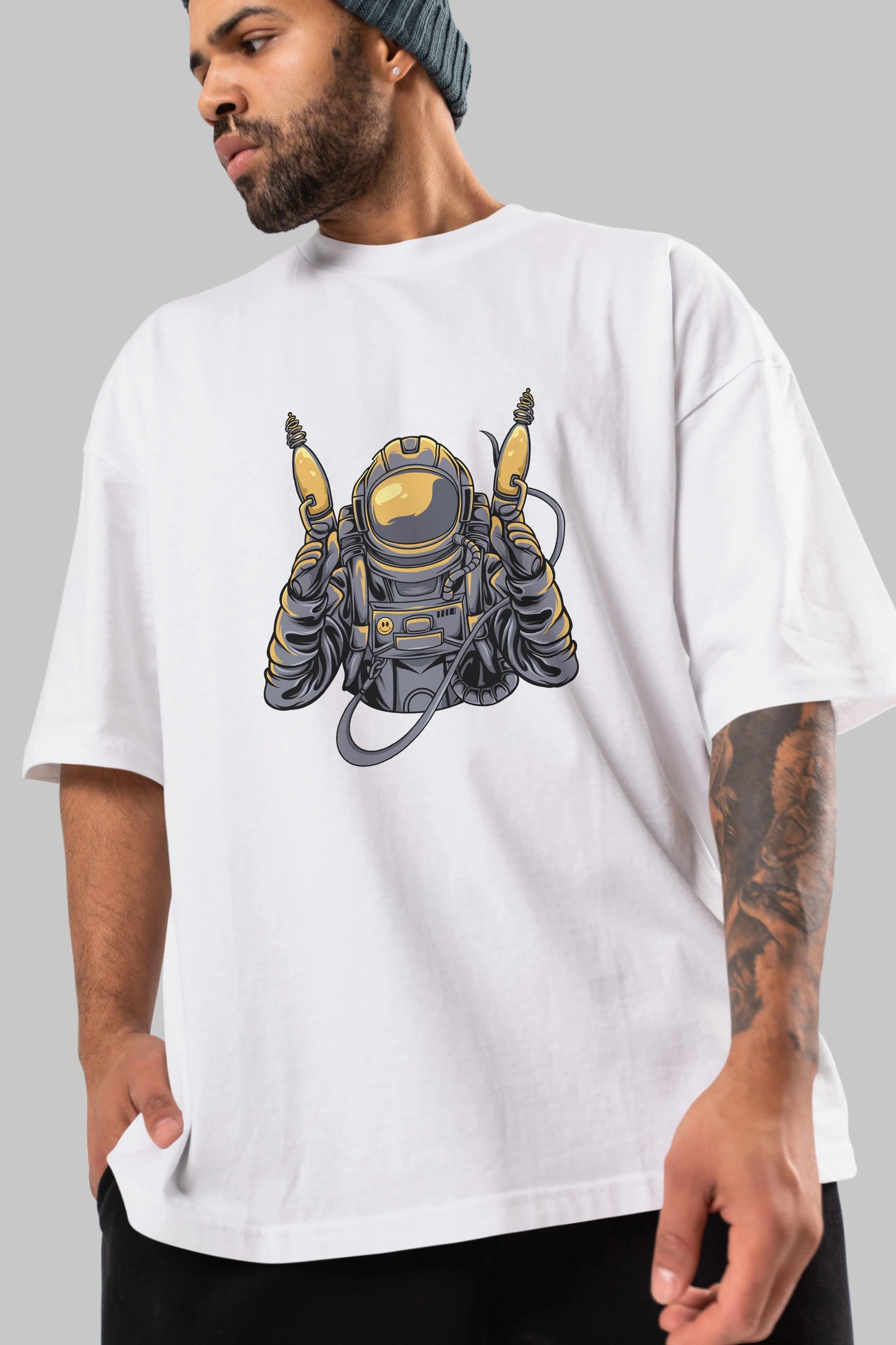 Alien Hunter Ön Baskılı Oversize t-shirt Erkek Kadın Unisex