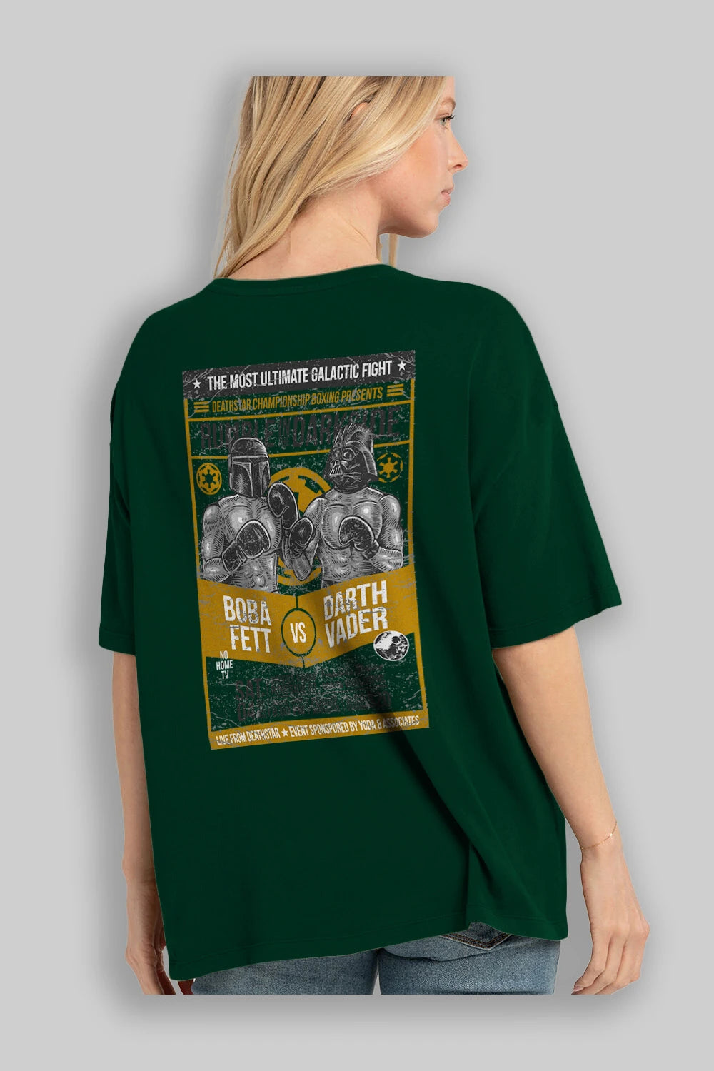 Rumble In The Darkside Arka Baskılı Oversize t-shirt Erkek Kadın Unisex %100 Pamuk