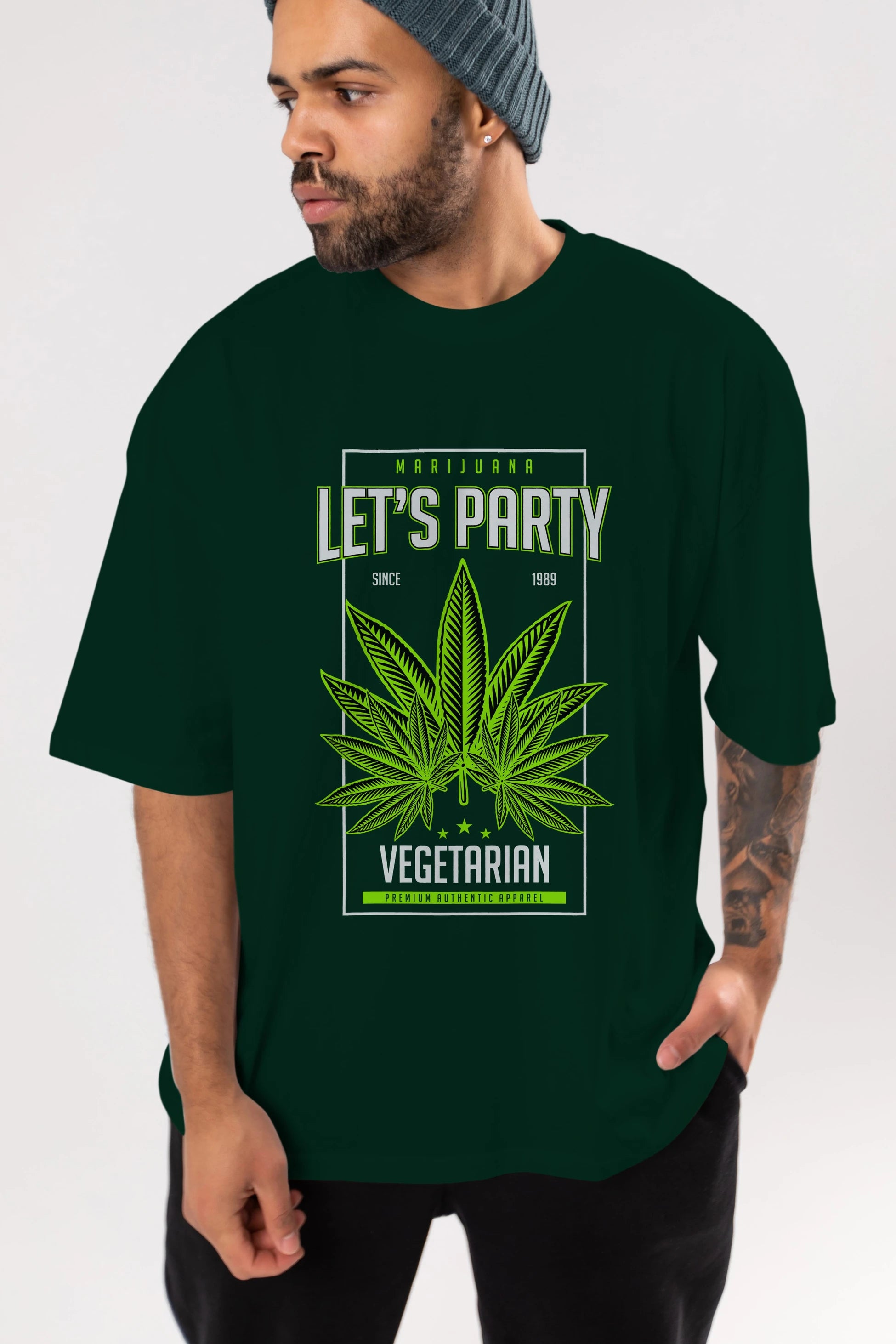 Lets Party Ön Baskılı Oversize t-shirt Erkek Kadın Unisex