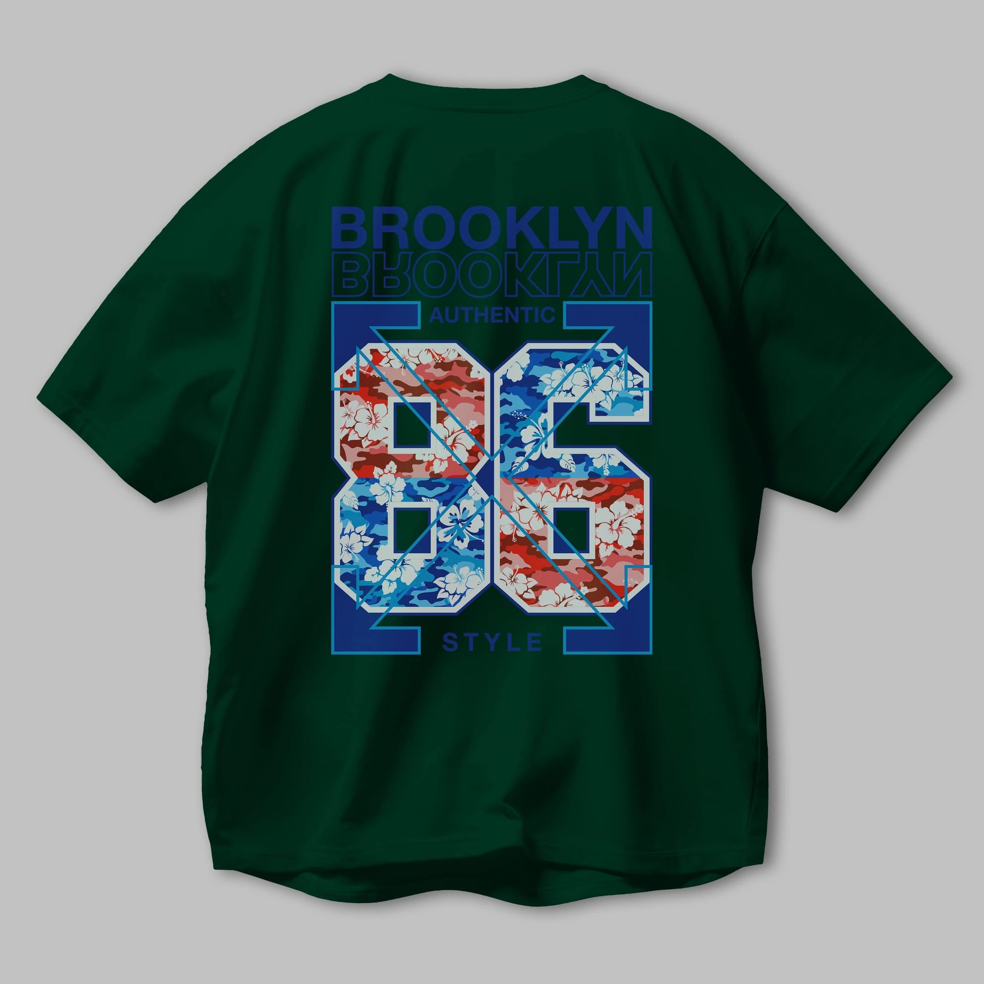Brooklyn 86 Style Arka Baskılı Oversize t-shirt Erkek Kadın Unisex
