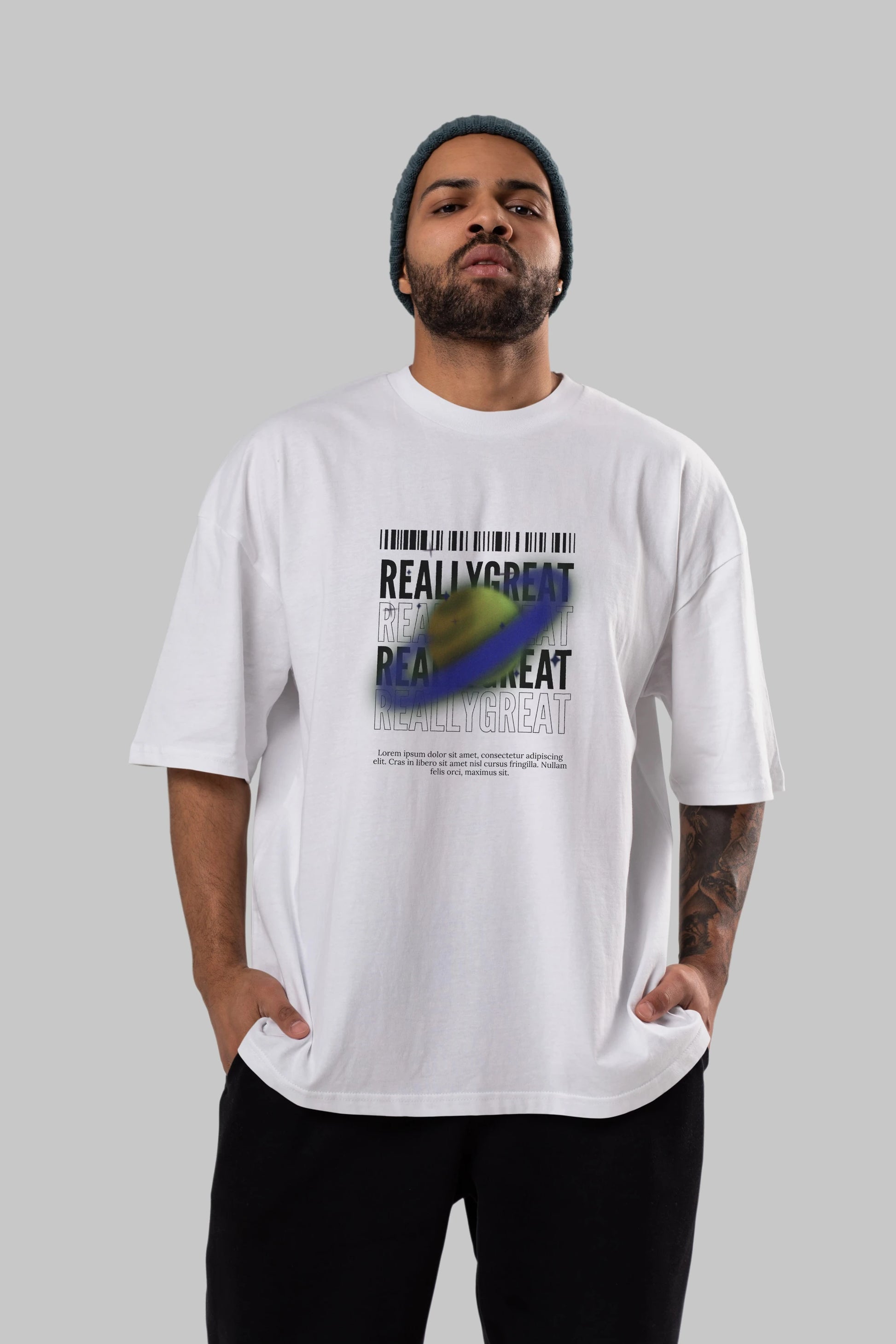 Really Great 2 Yazılı Ön Baskılı Oversize t-shirt Erkek Kadın Unisex