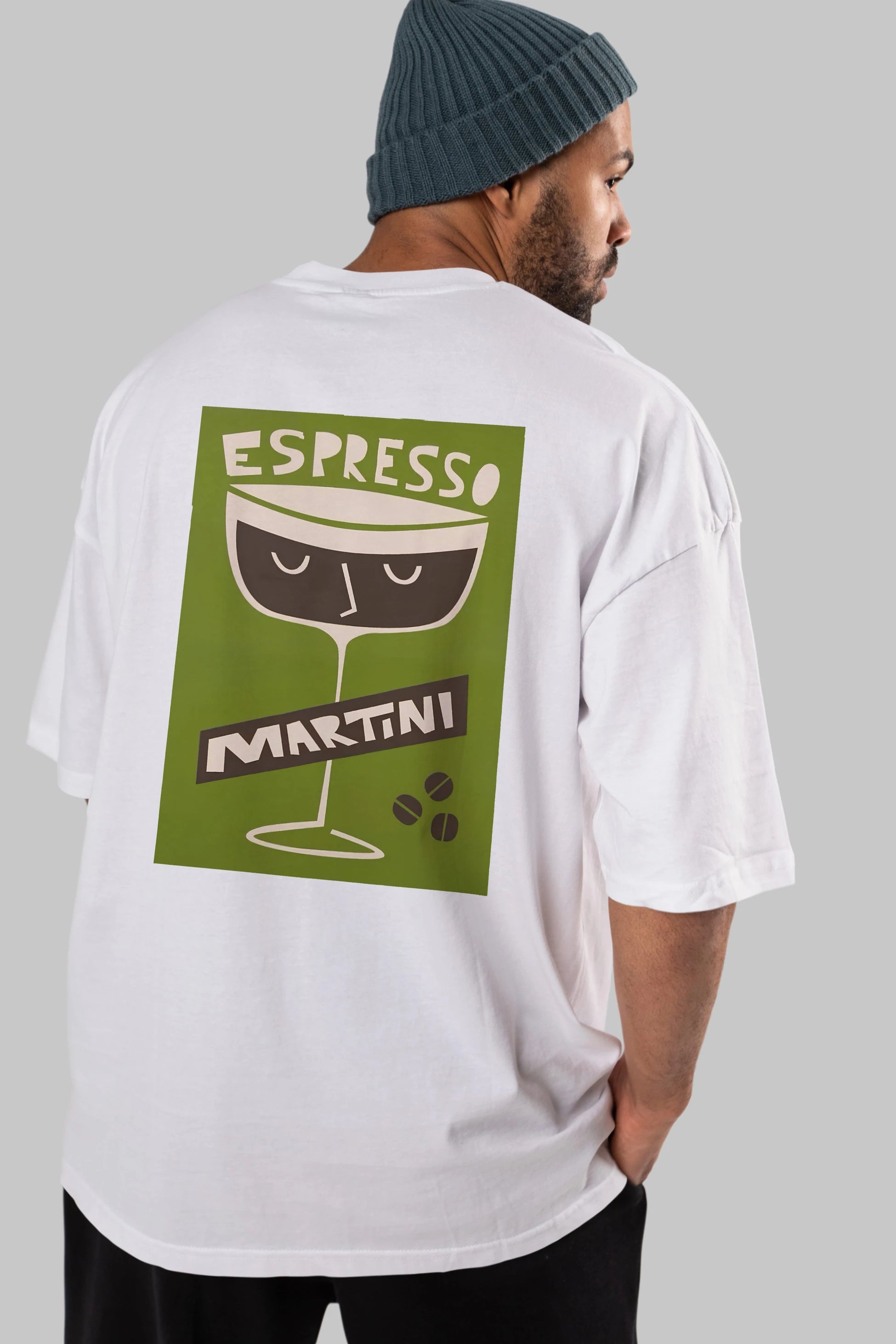 Espresso Martini 2 Arka Baskılı Oversize t-shirt Erkek Kadın Unisex %100 Pamuk Bisiklet Yaka tişort