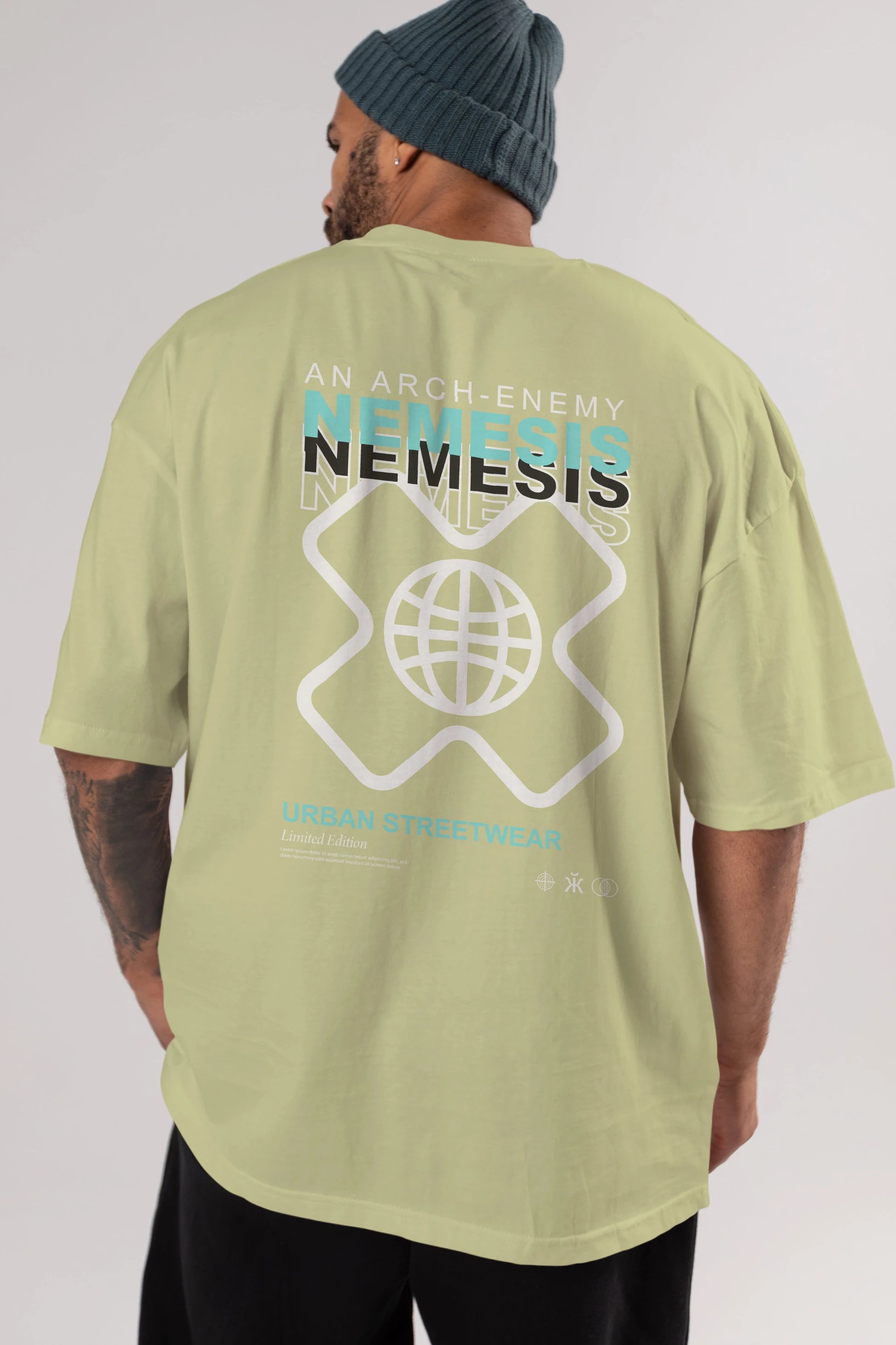 Nemesis Urban Arka Baskılı Oversize t-shirt Erkek Kadın Unisex