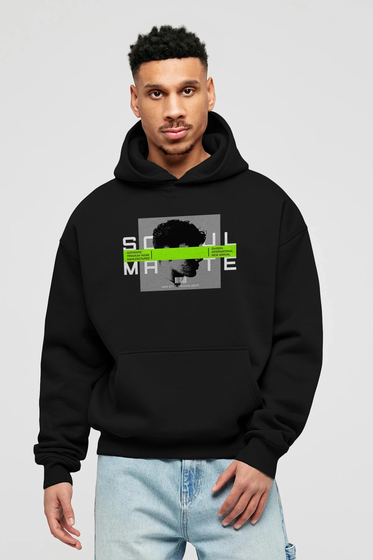 Soul Mate Ön Baskılı Hoodie Oversize Kapüşonlu Sweatshirt Erkek Kadın Unisex