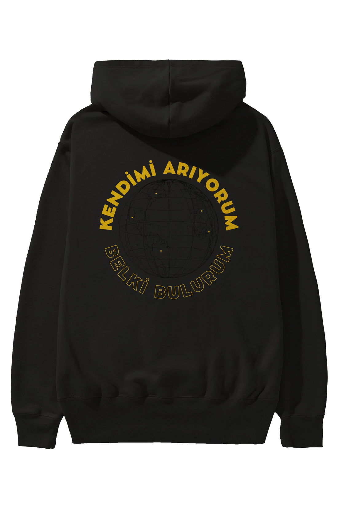 Kendimi Arıyorum Yazılı Arka Baskılı Oversize Hoodie Kapüşonlu Sweatshirt Erkek Kadın Unisex