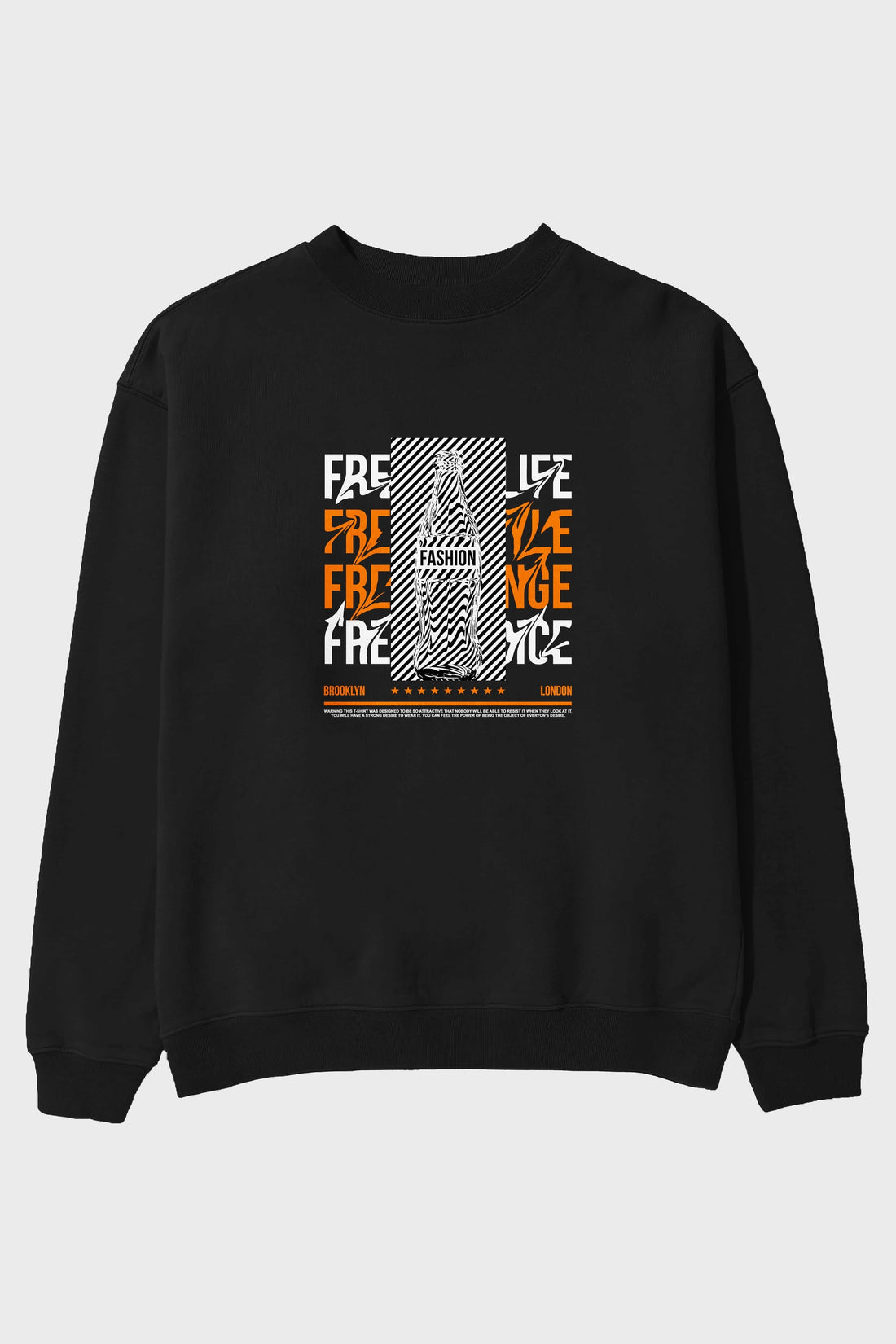 Freedom Life Ön Baskılı Oversize Sweatshirt Erkek Kadın Unisex