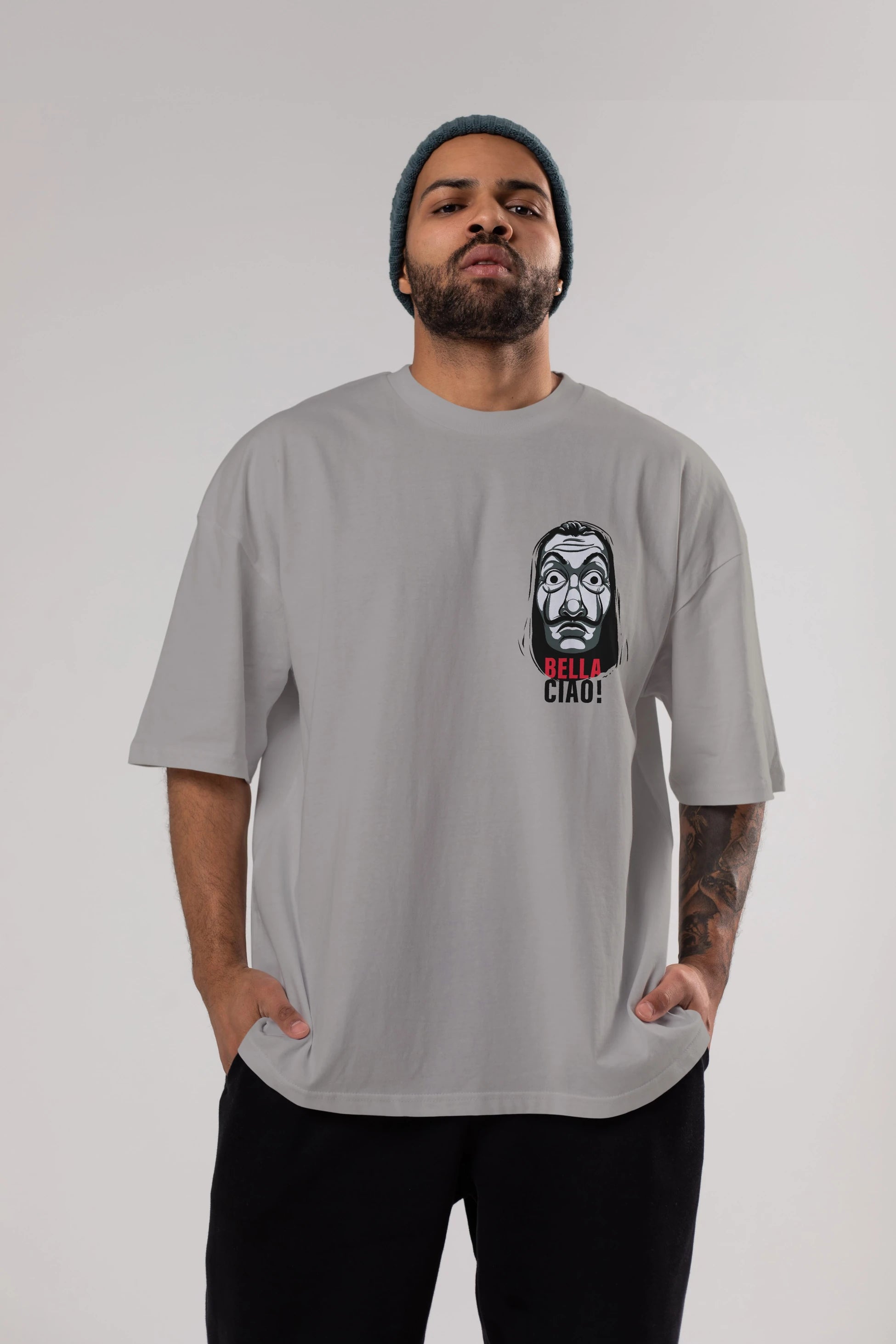 La Casa De Papel (12) Ön Sol Baskılı Oversize t-shirt Erkek Kadın Unisex %100 Pamuk Bisiklet Yaka tişort