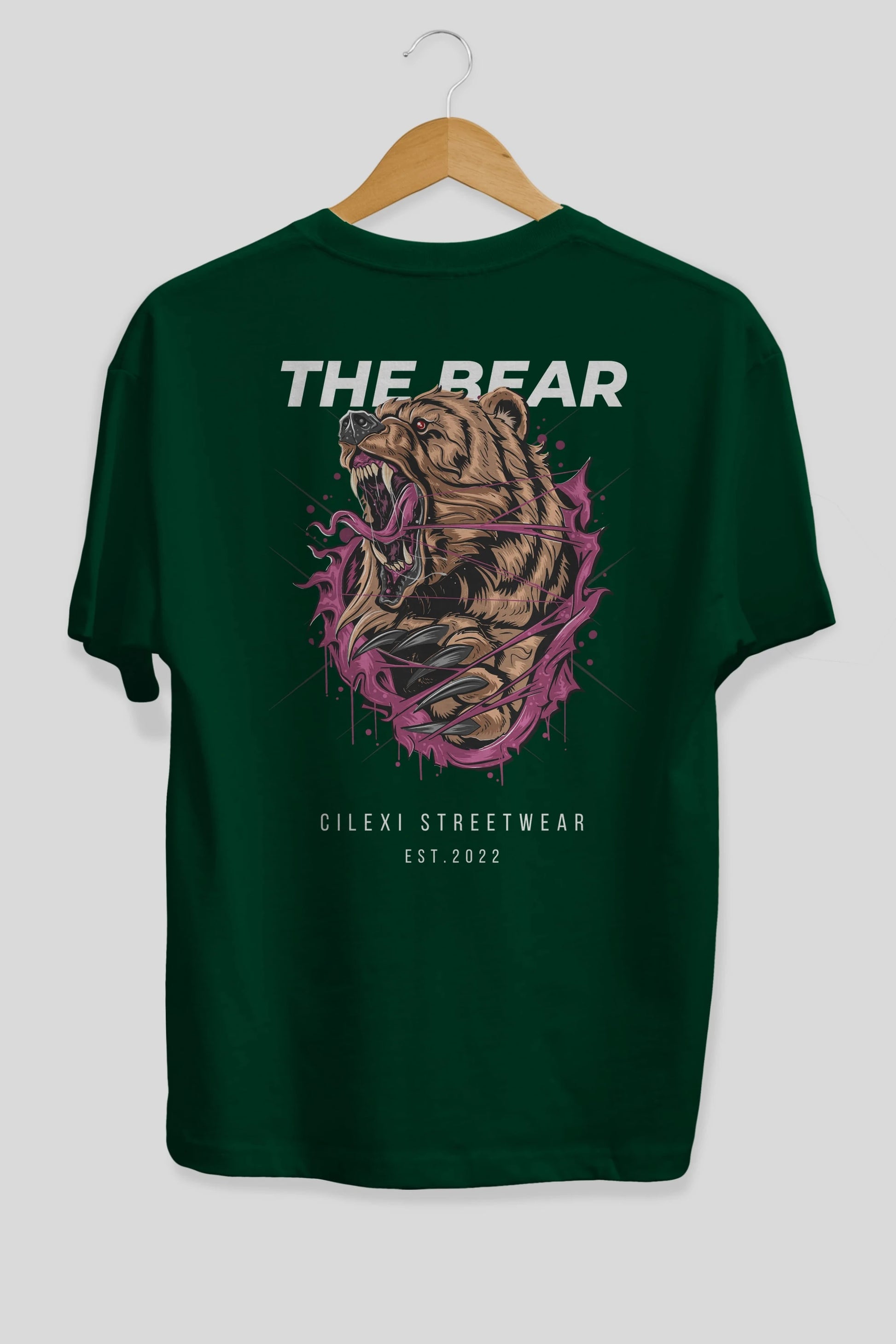 The Bear Arka Baskılı Oversize t-shirt Erkek Kadın Unisex