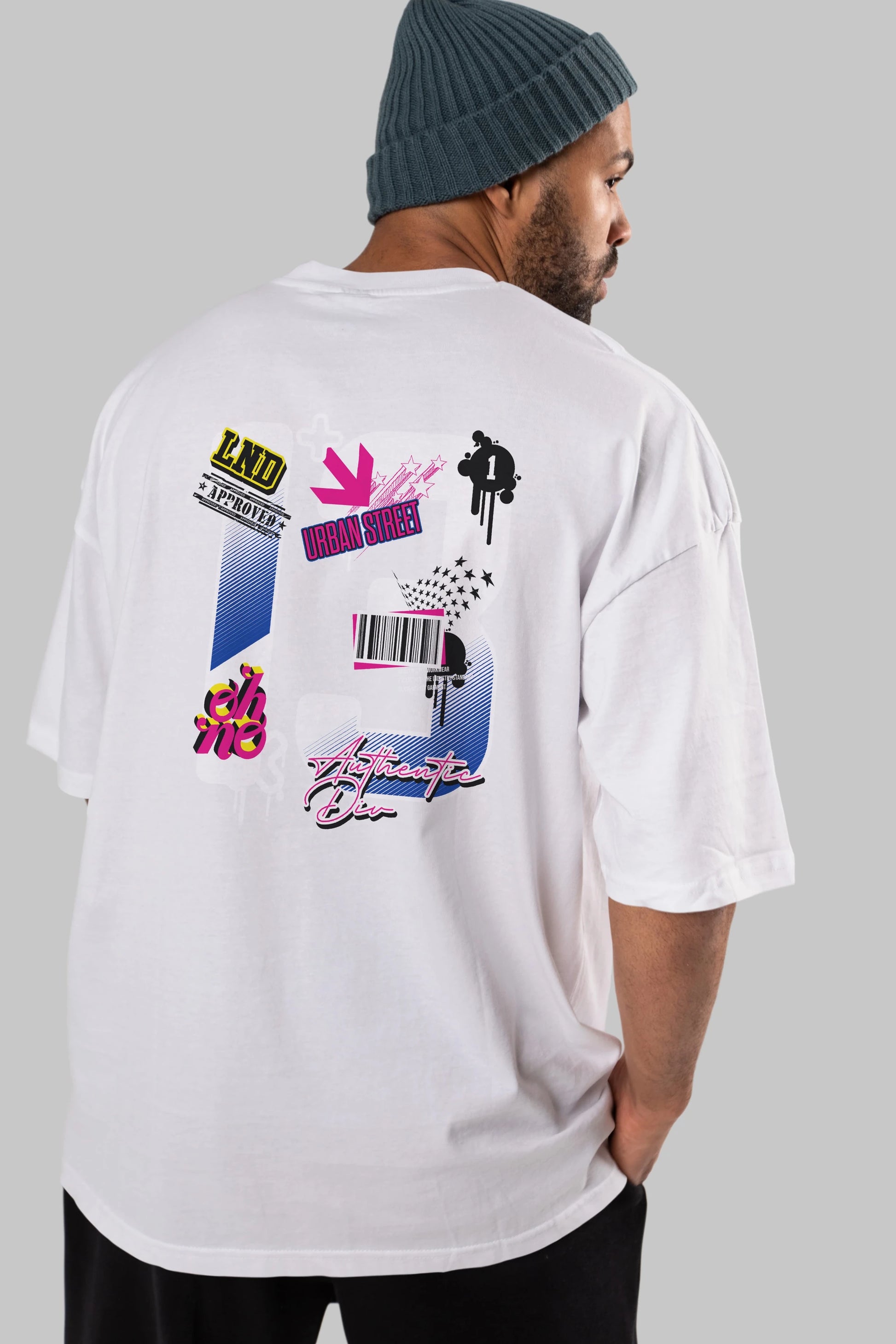 Urban Street 13 Arka Baskılı Oversize t-shirt Erkek Kadın Unisex