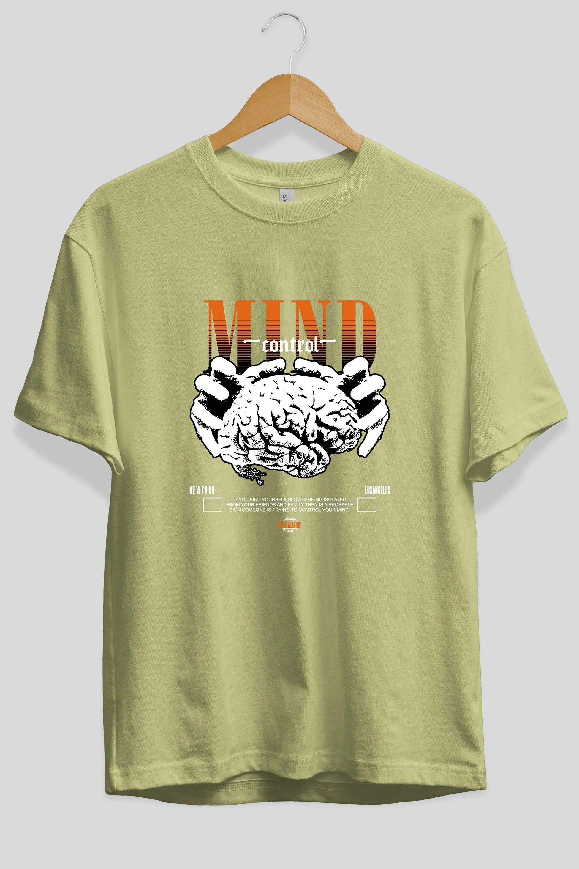 Mind Control Ön Baskılı Oversize t-shirt Erkek Kadın Unisex