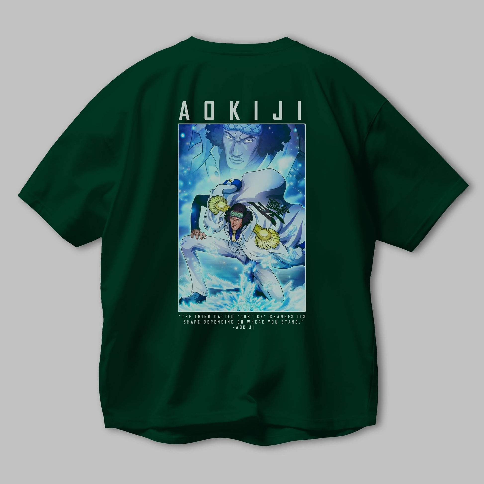 Kuzan Anime Arka Baskılı Oversize t-shirt Erkek Kadın Unisex %100 pamuk tişort
