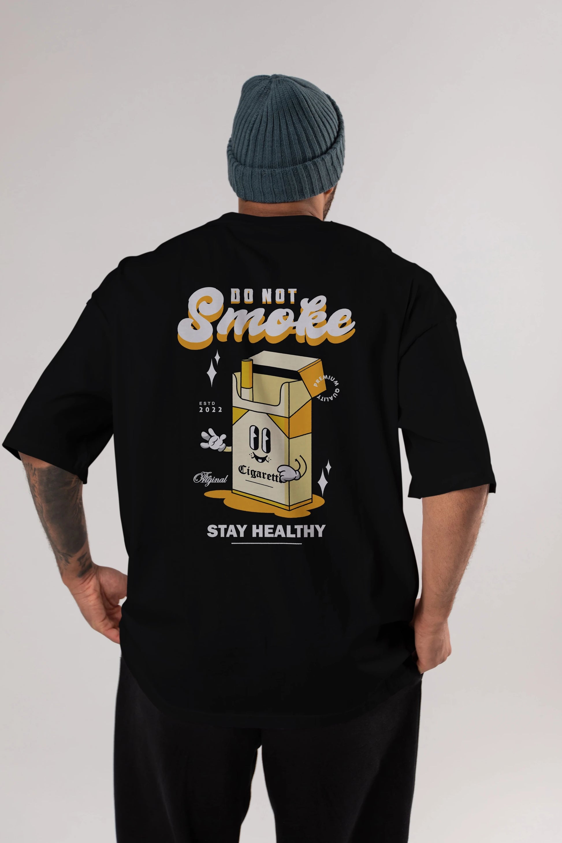 Do Not Smoke Arka Baskılı Oversize t-shirt Erkek Kadın Unisex