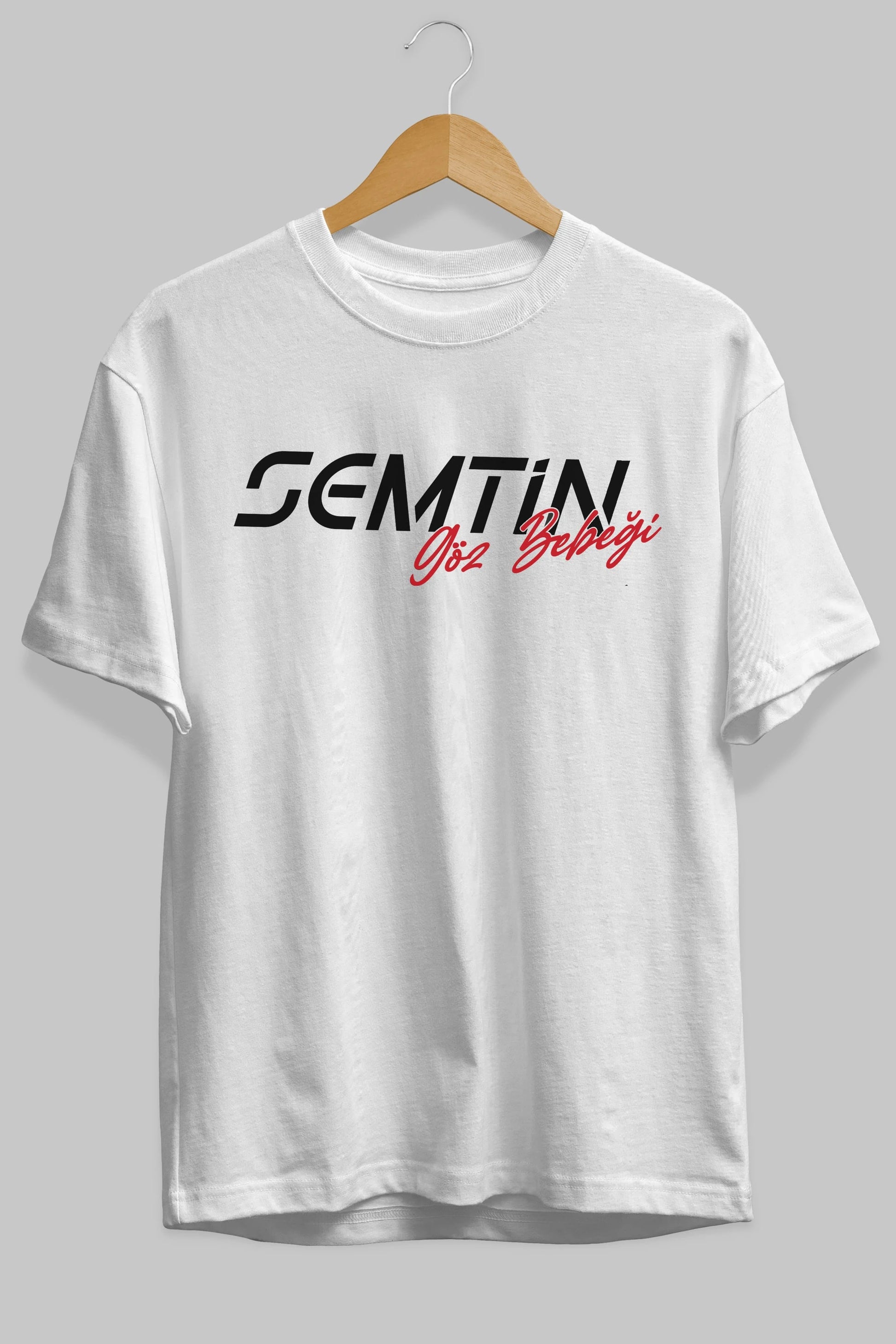 Semtin Göz Bebeği Ön Baskılı Oversize t-shirt %100 pamuk Erkek Kadın Unisex