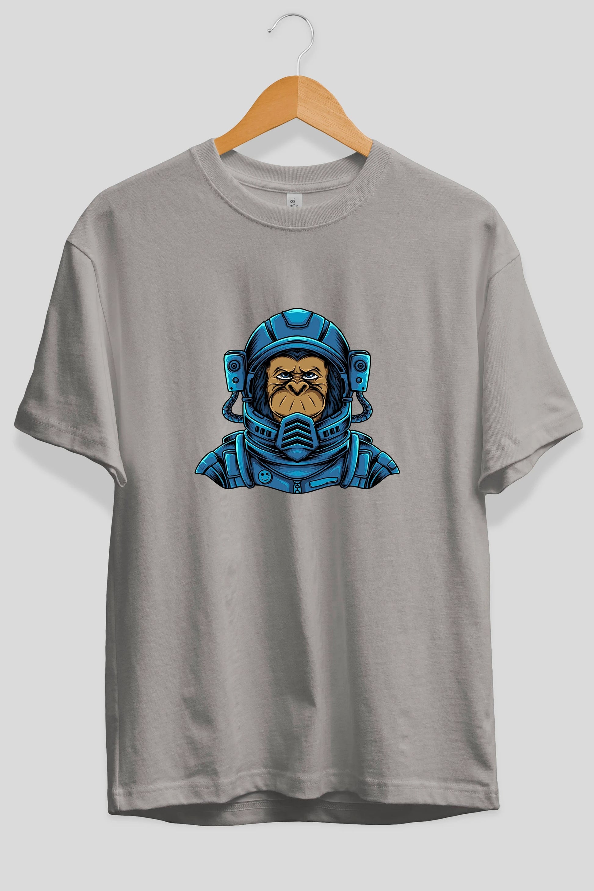 Astromonkey Ön Baskılı Oversize t-shirt Erkek Kadın Unisex