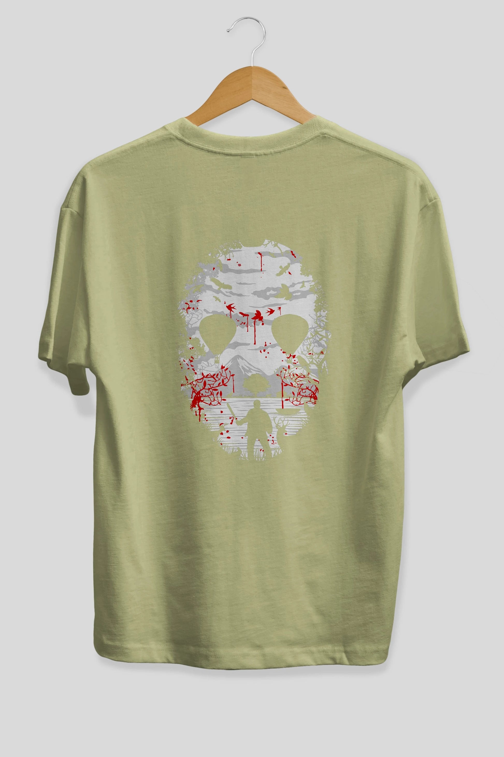 Crystal Lake Arka Baskılı Oversize t-shirt %100 pamuk Erkek Kadın Unisex
