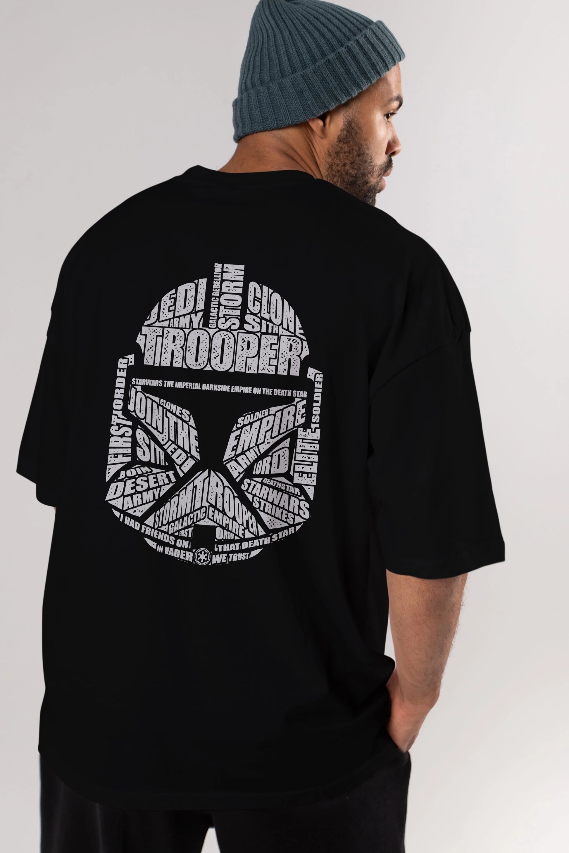 Trooper Arka Baskılı Oversize t-shirt %100 pamuk Erkek Kadın Unisex