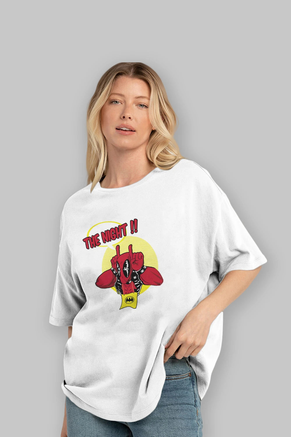 Deadpool (1) Ön Baskılı Oversize t-shirt Erkek Kadın Unisex %100 Pamuk Bisiklet Yaka tişort