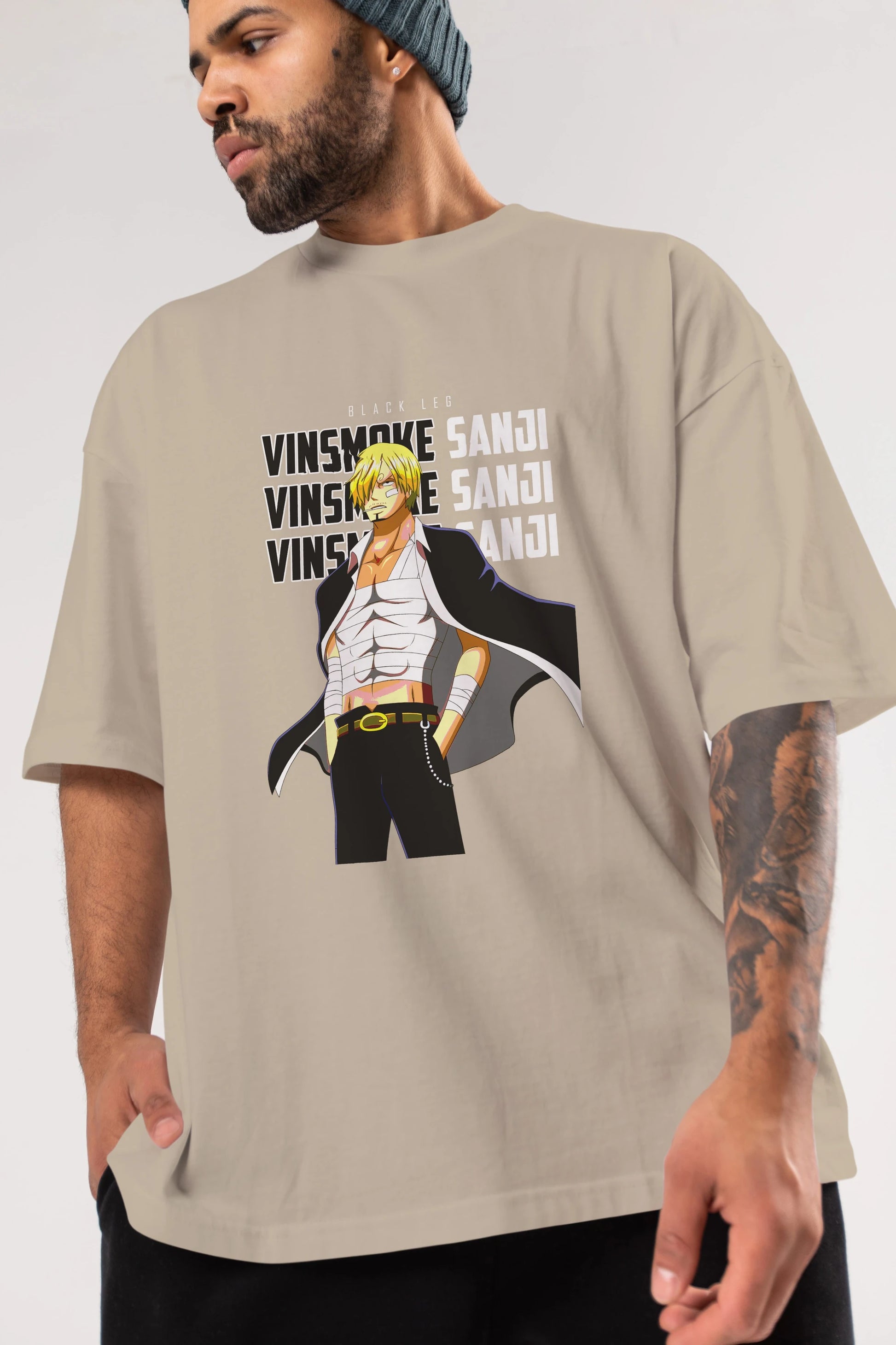 Sanji Anime Ön Baskılı Oversize t-shirt Erkek Kadın Unisex