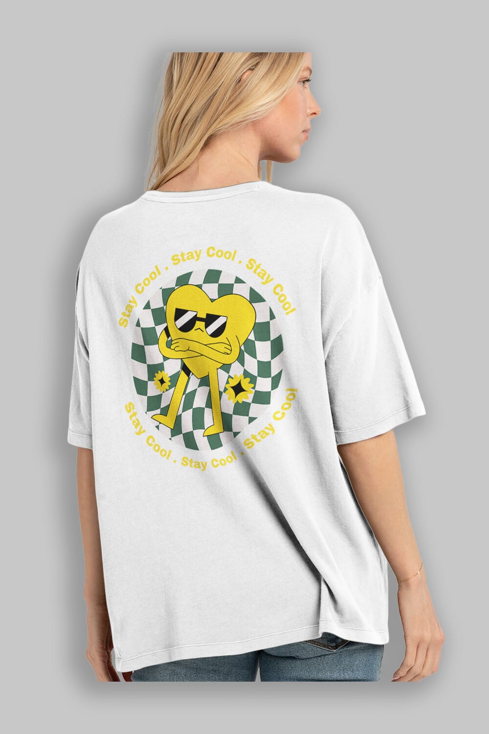 Stay Cool Yazılı Arka Baskılı Oversize t-shirt Erkek Kadın Unisex