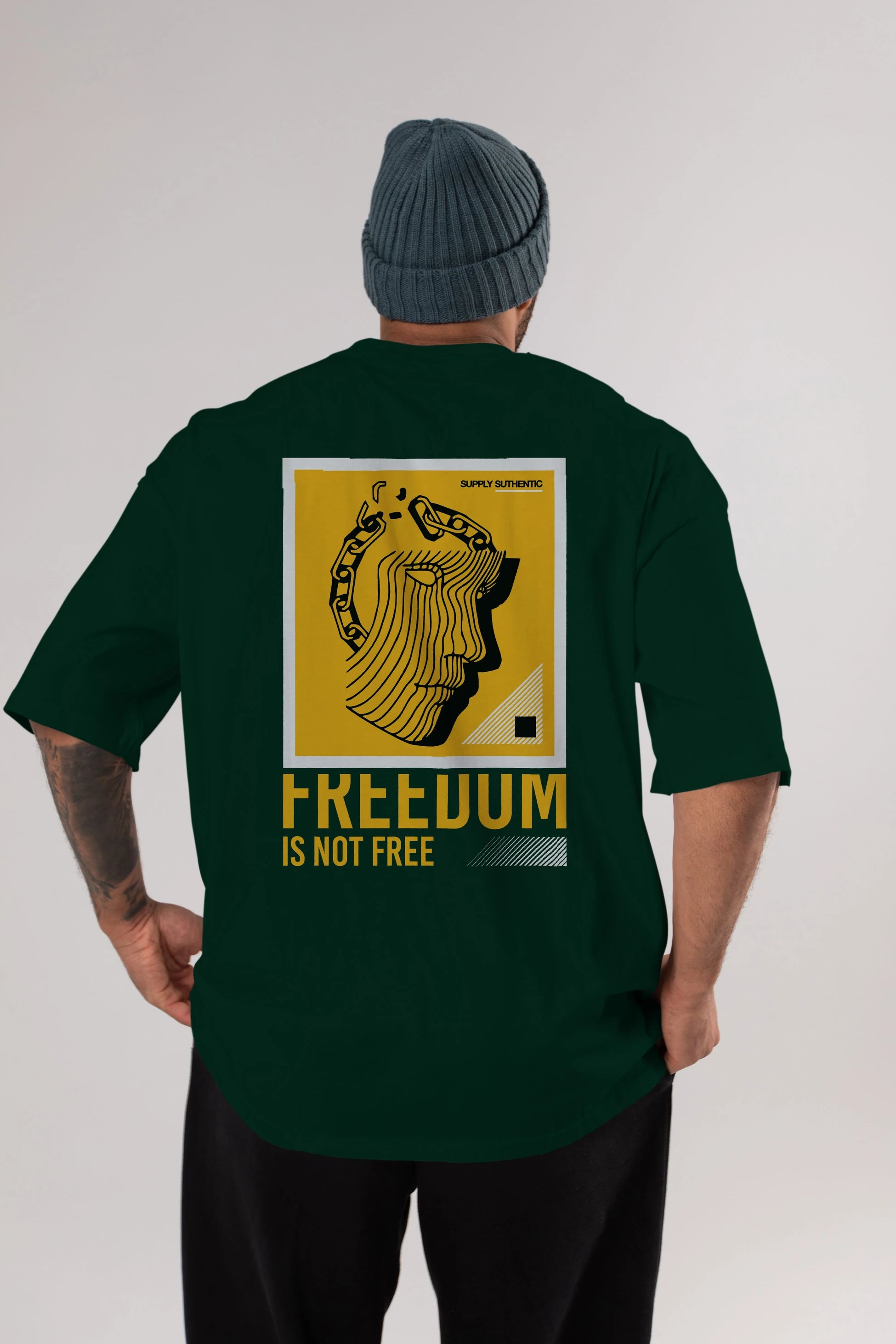 Freedom is Not Free Arka Baskılı Oversize t-shirt Erkek Kadın Unisex
