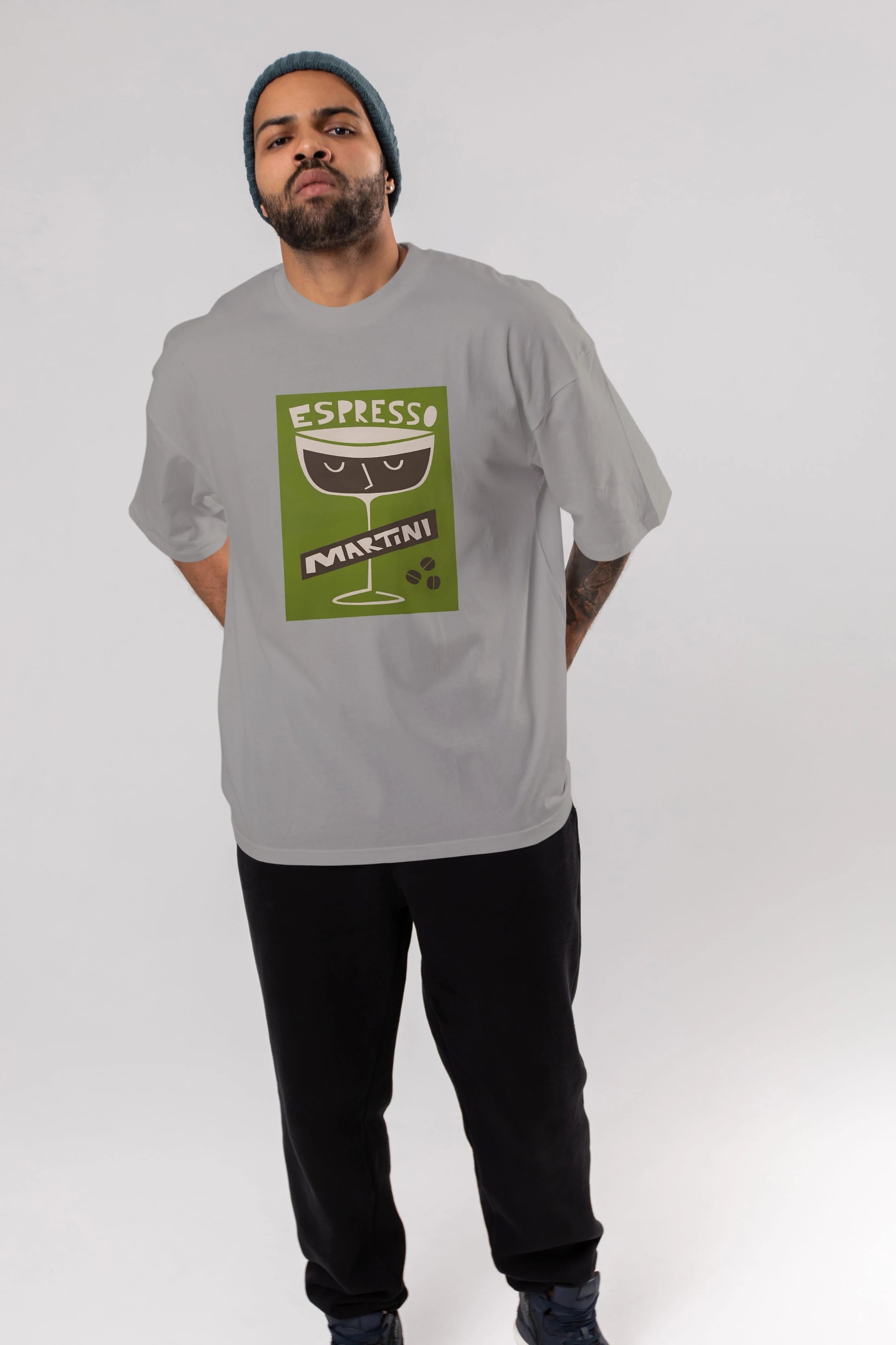 Espresso Martini 2 Ön Baskılı Oversize t-shirt Erkek Kadın Unisex %100 Pamuk Bisiklet Yaka tişort