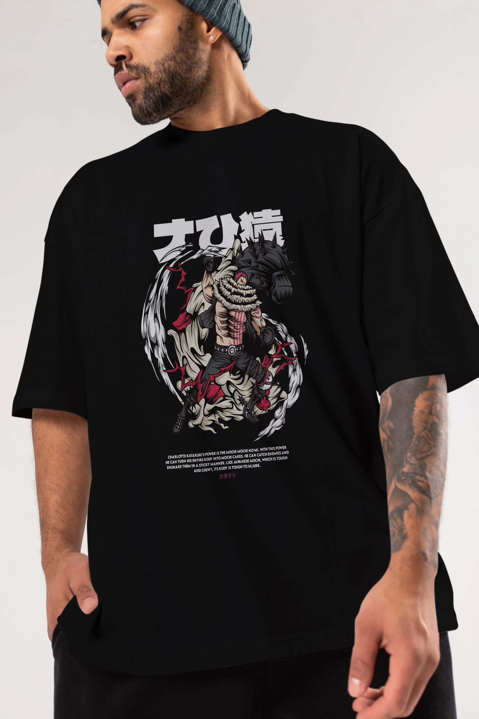 Katakuri Anime Ön Baskılı Oversize t-shirt %100 pamuk Erkek Kadın Unisex