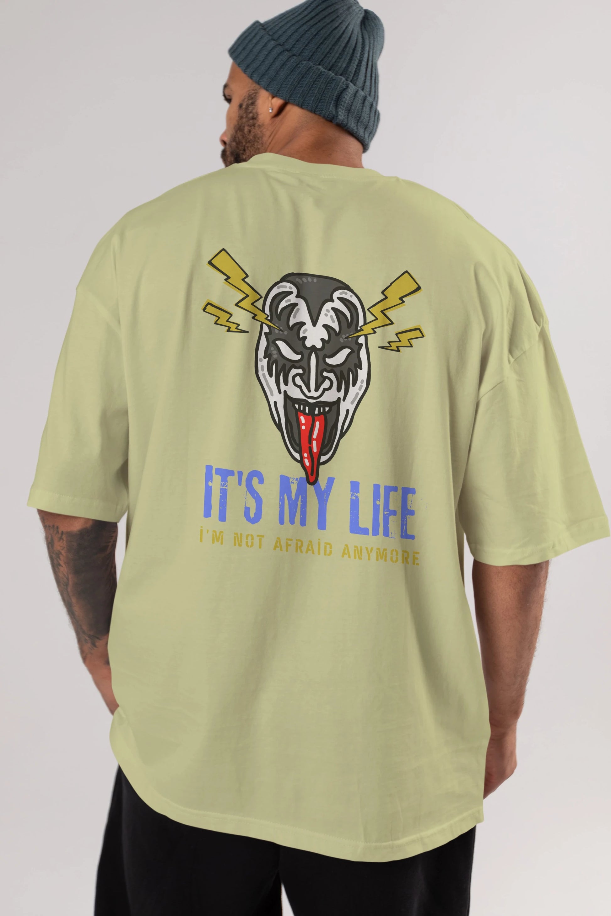 Its My Life Yazılı Arka Baskılı Oversize t-shirt Erkek Kadın Unisex