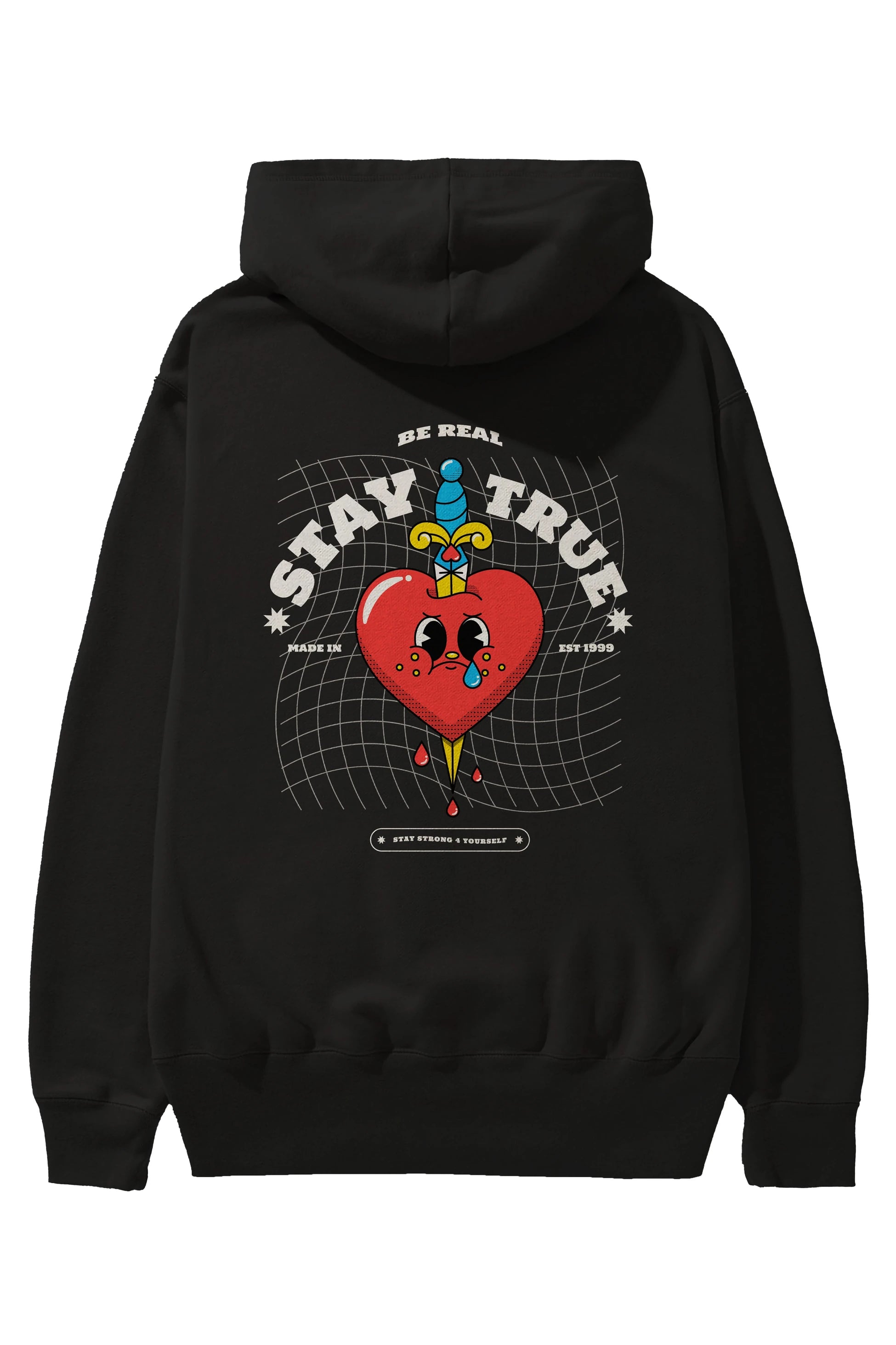 Stay True Arka Baskılı Hoodie Oversize Kapüşonlu Sweatshirt Erkek Kadın Unisex