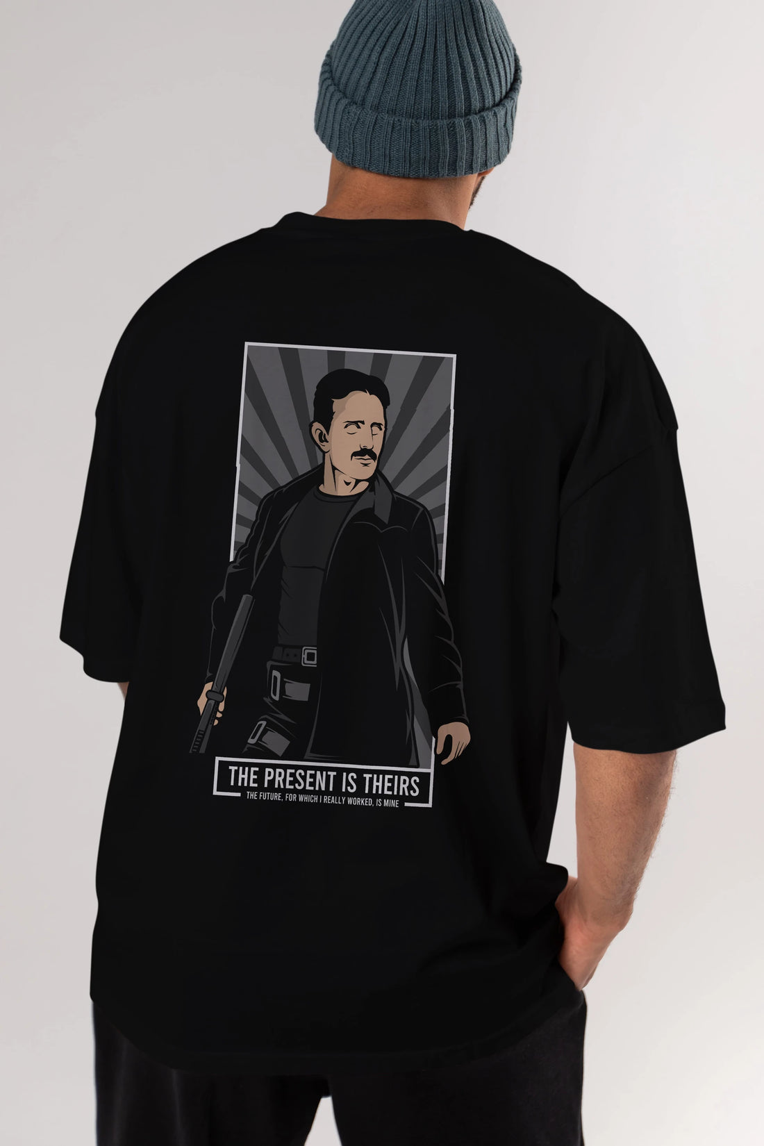 Tesla Matrix Arka Baskılı Oversize t-shirt Erkek Kadın Unisex %100 Pamuk tişort