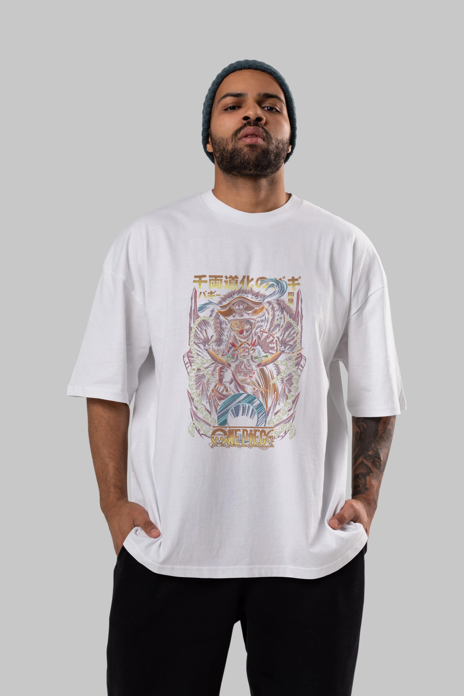 ONE PIECE (5) Anime Ön Baskılı Oversize t-shirt %100 pamuk Erkek Kadın Unisex