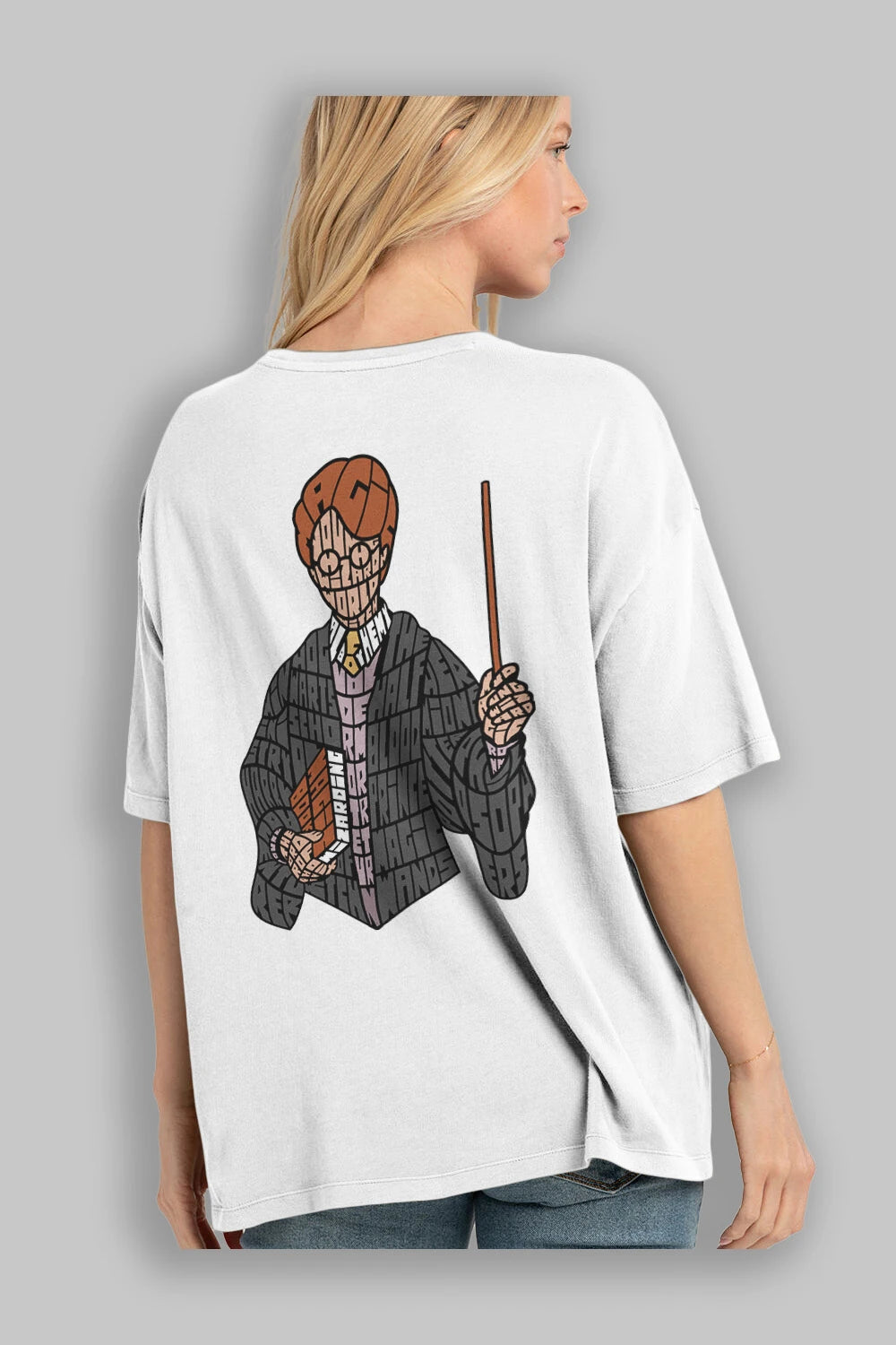 Harry Arka Baskılı Oversize t-shirt %100 pamuk Erkek Kadın Unisex