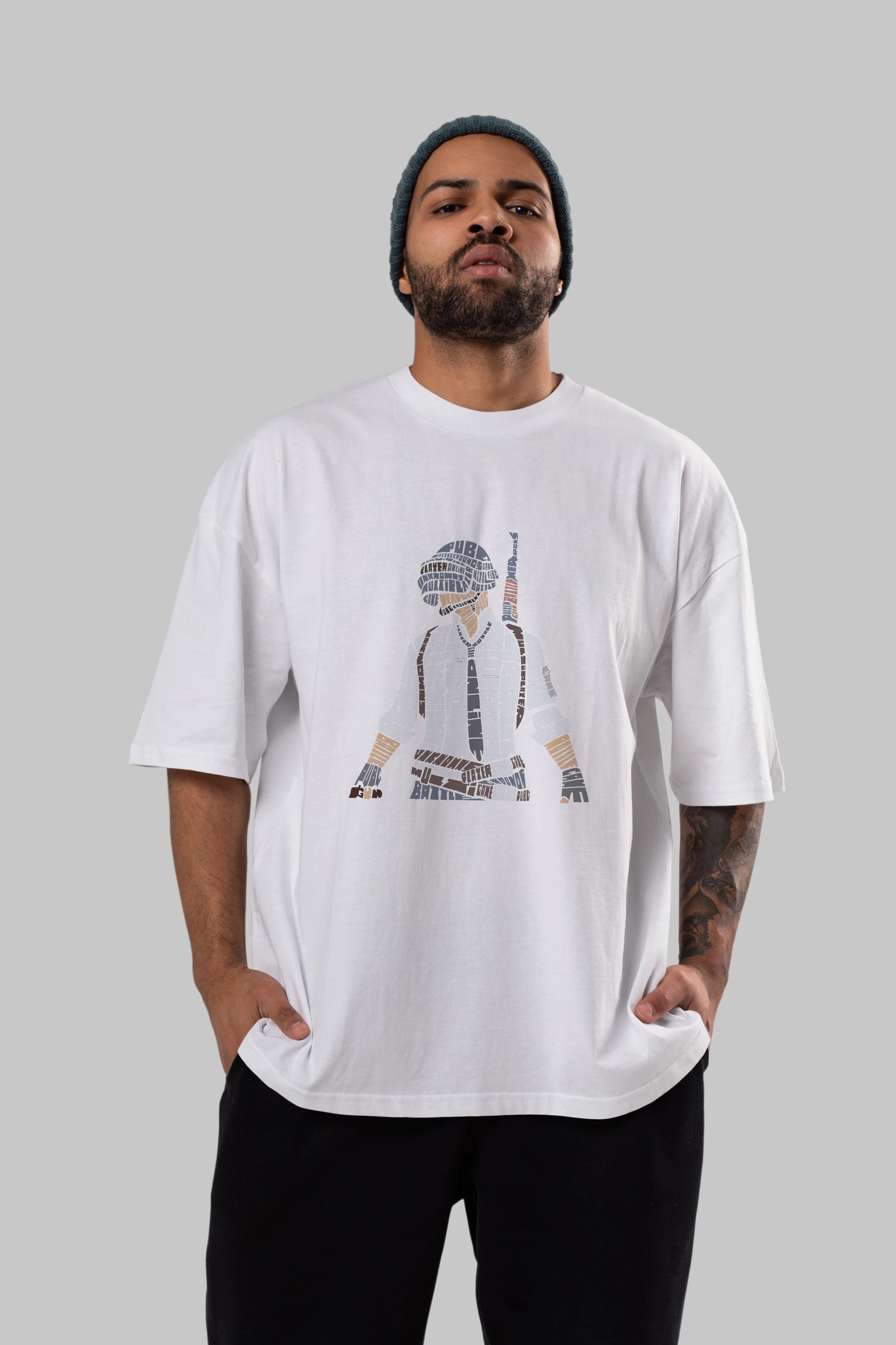 Pubg Ön Baskılı Oversize t-shirt %100 pamuk Erkek Kadın Unisex