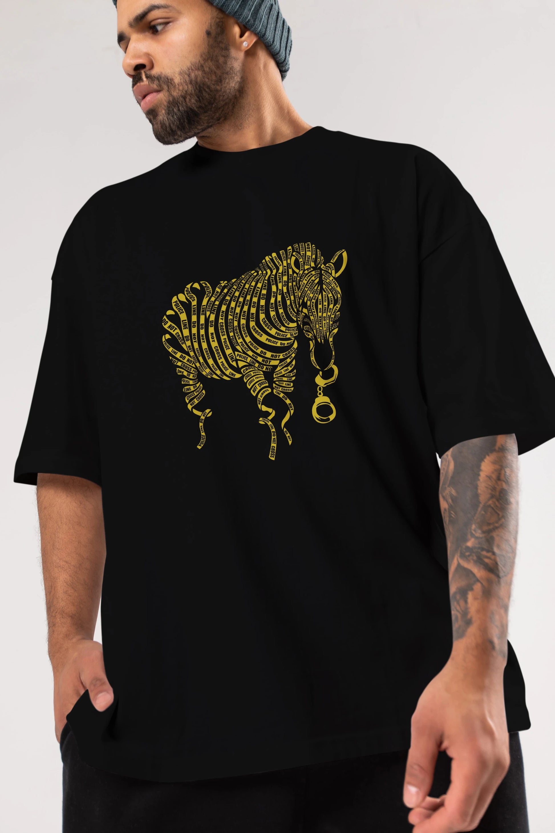 Nature of Crime Ön Baskılı Oversize t-shirt %100 pamuk Erkek Kadın Unisex
