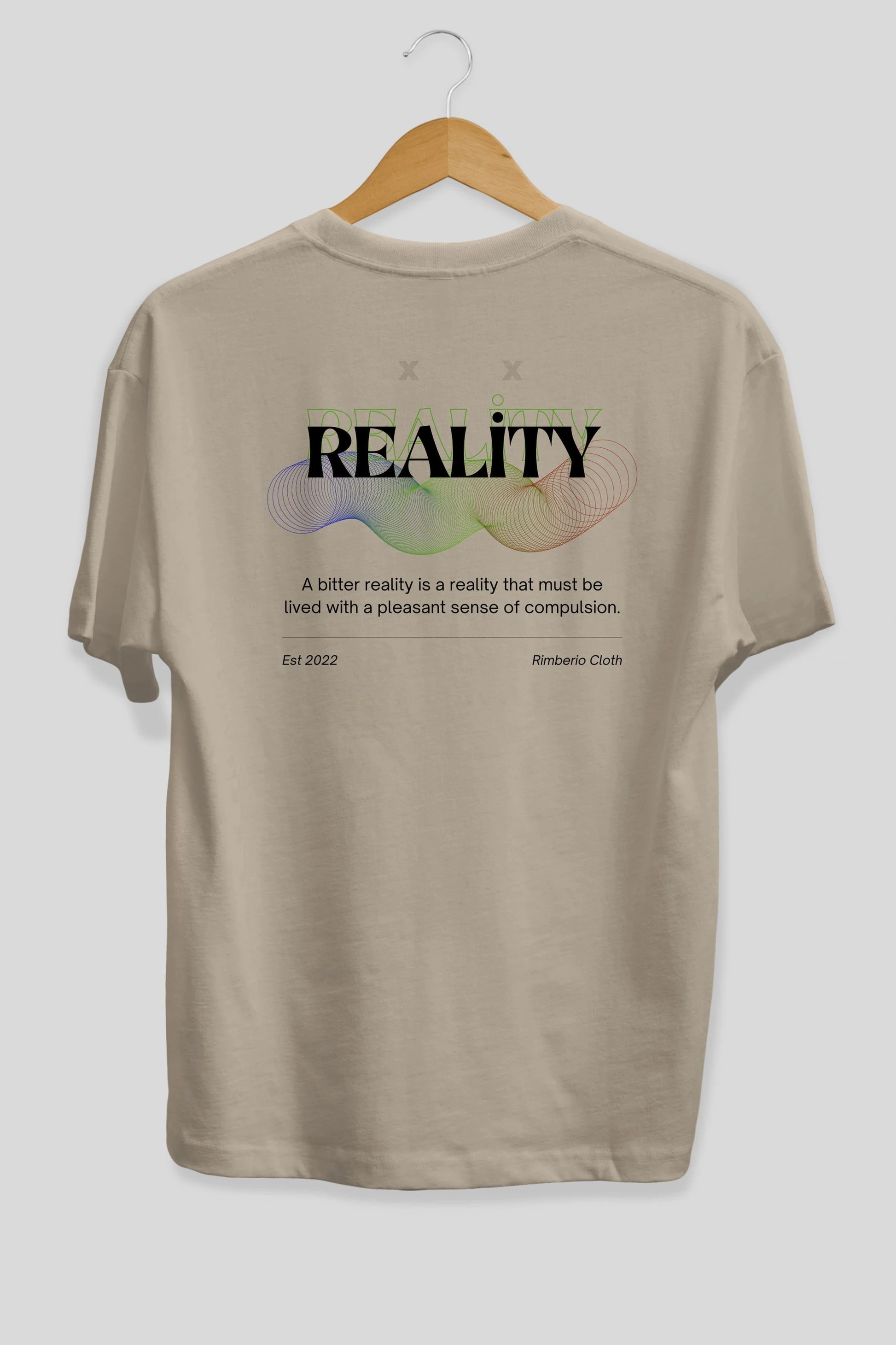 Reality 2 Arka Baskılı Oversize t-shirt Erkek Kadın Unisex