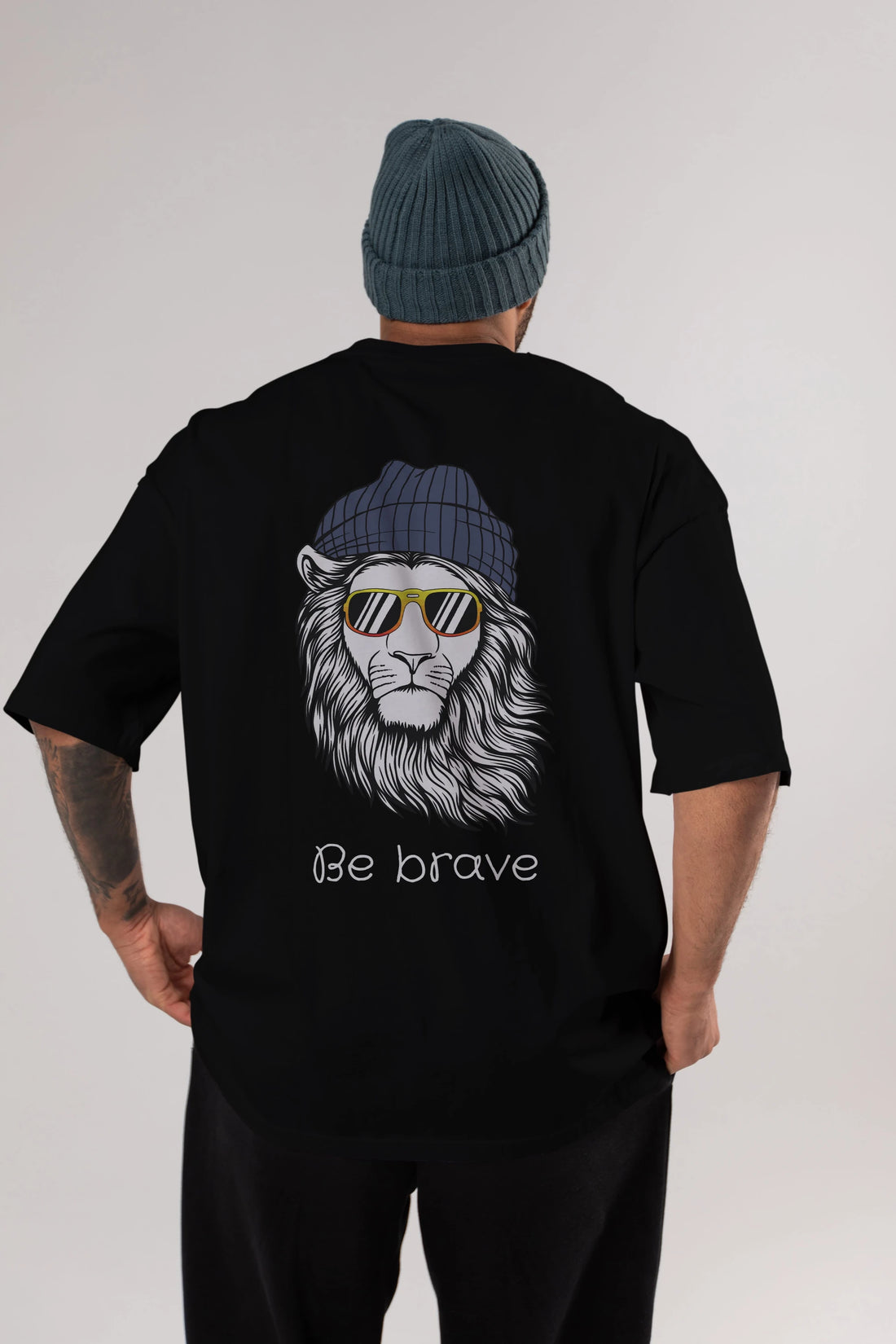 Be Brave Arka Baskılı Oversize t-shirt Erkek Kadın Unisex