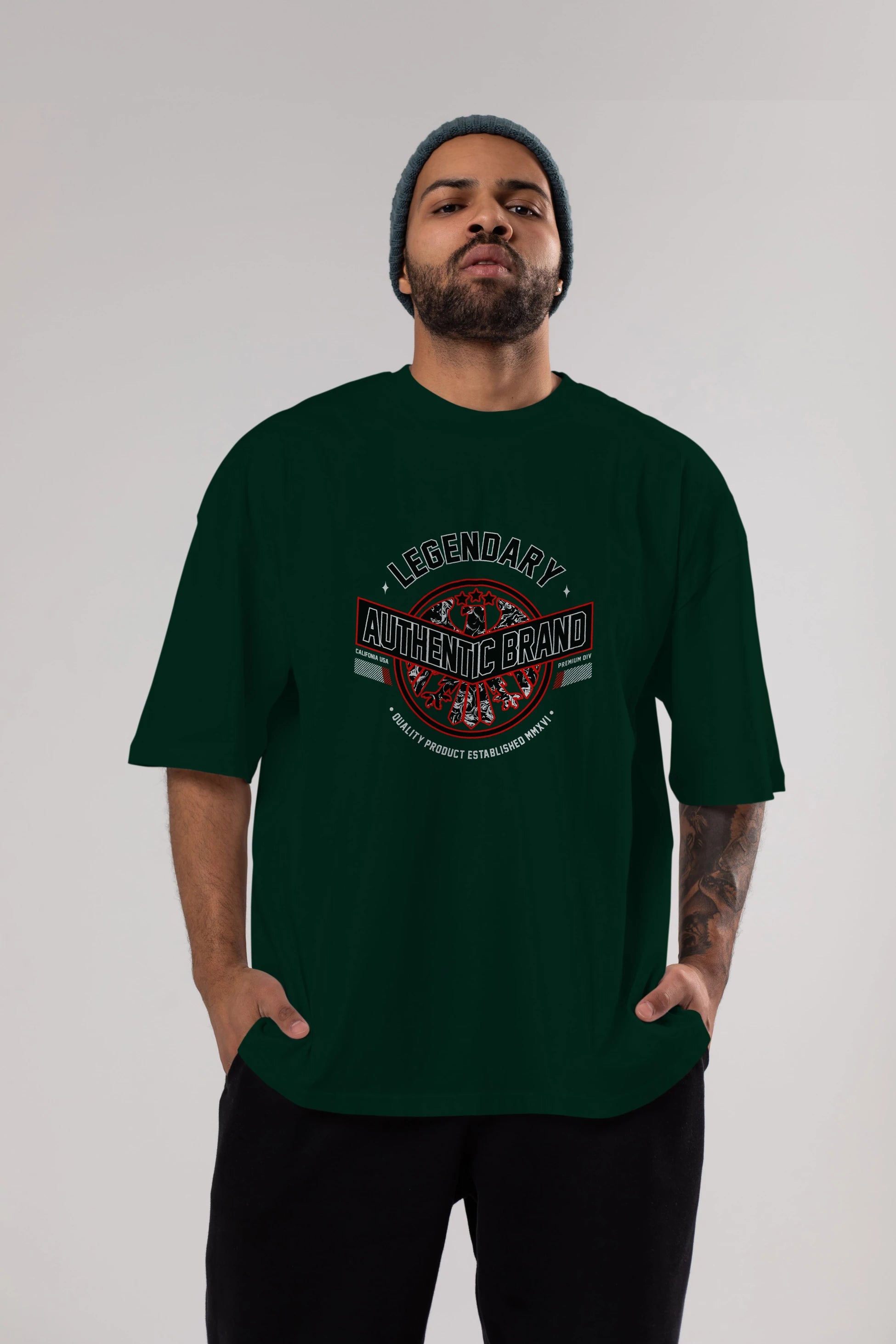 Legendary Brand Ön Baskılı Oversize t-shirt Erkek Kadın Unisex