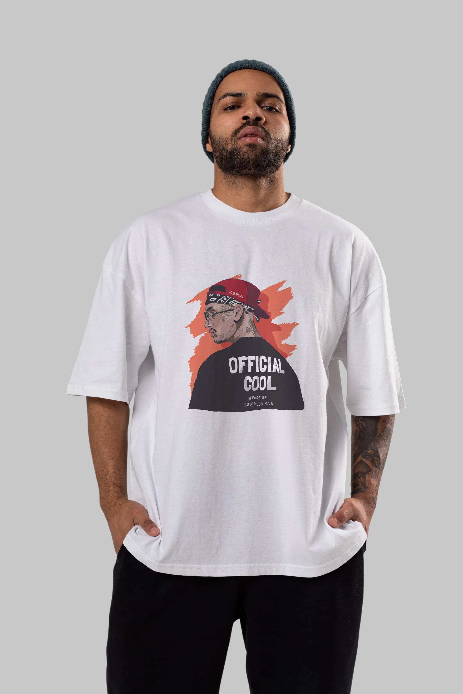 Official Cool Ön Baskılı Oversize t-shirt Erkek Kadın Unisex