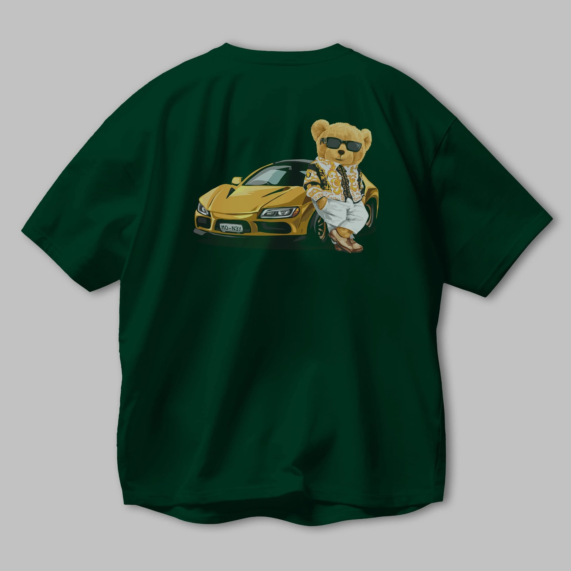 Teddy Bear Rich Club Arka Baskılı Oversize t-shirt Erkek Kadın Unisex %100 Pamuk
