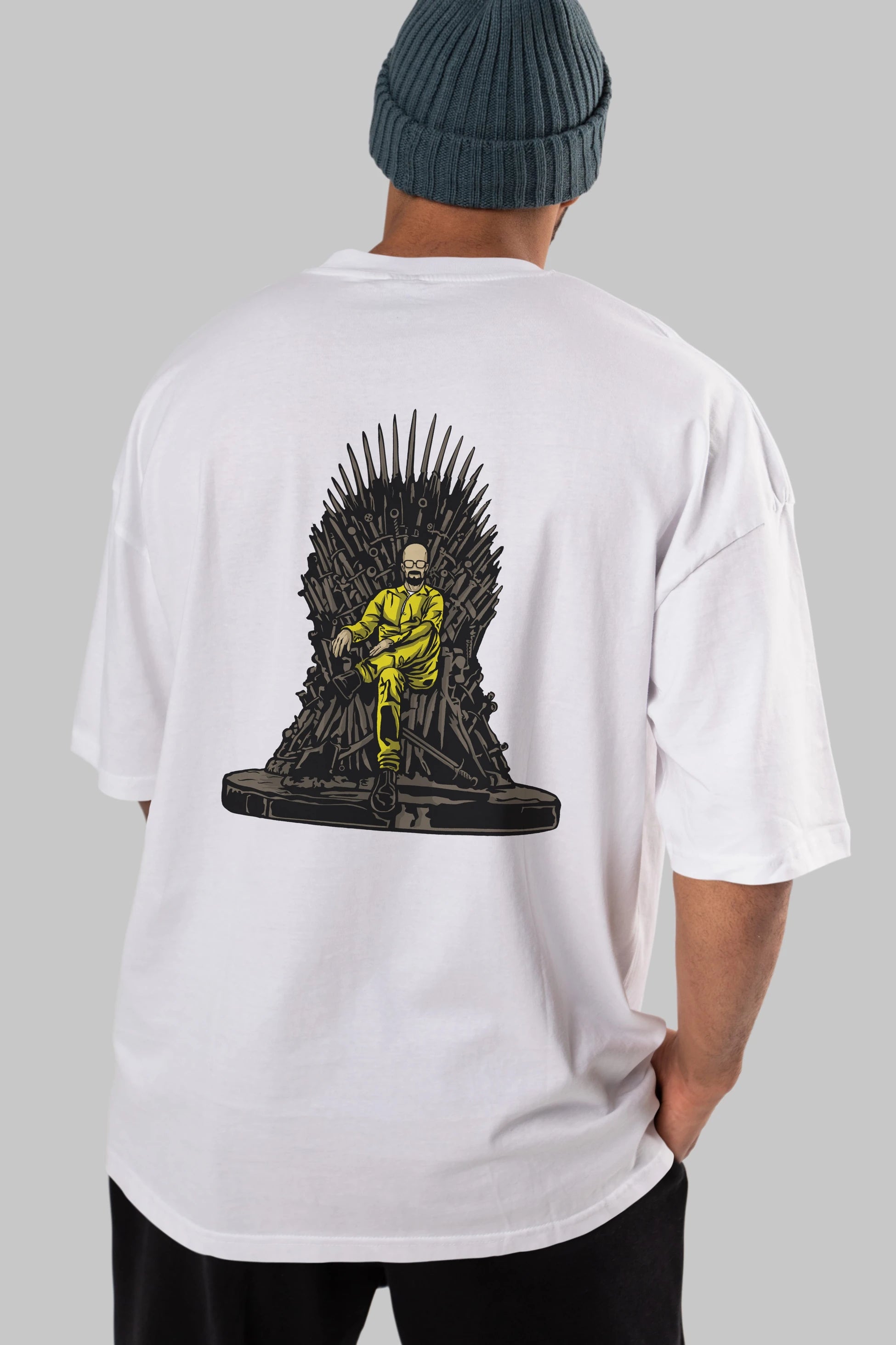 Danger Throne Arka Baskılı Oversize t-shirt Erkek Kadın Unisex %100 Pamuk